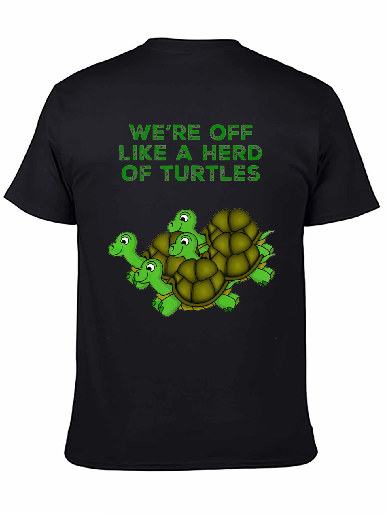 Turtle Herd Graphic T-Shirt - Black Cotton Tee