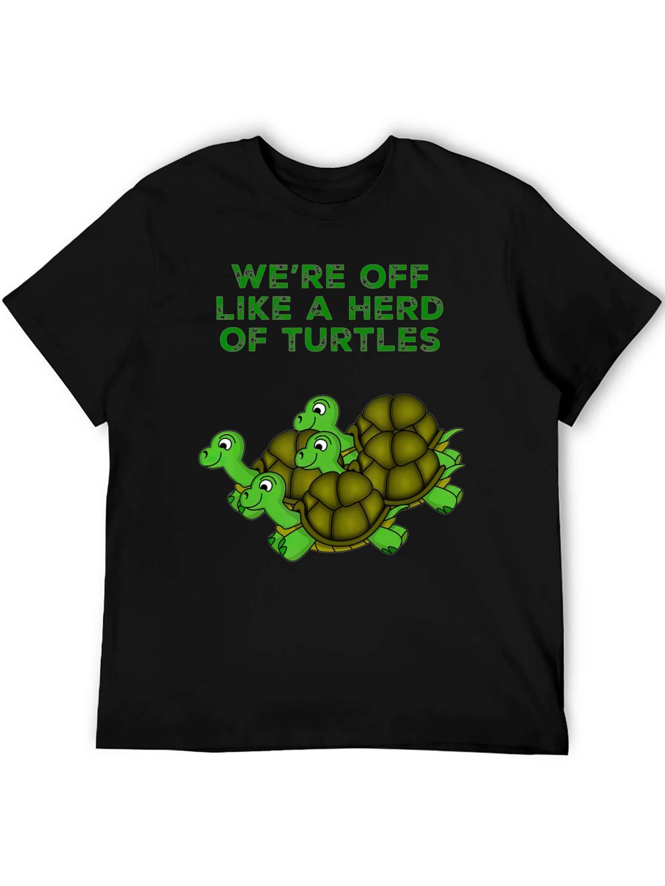 Turtle Herd Graphic T-Shirt - Black Cotton Tee
