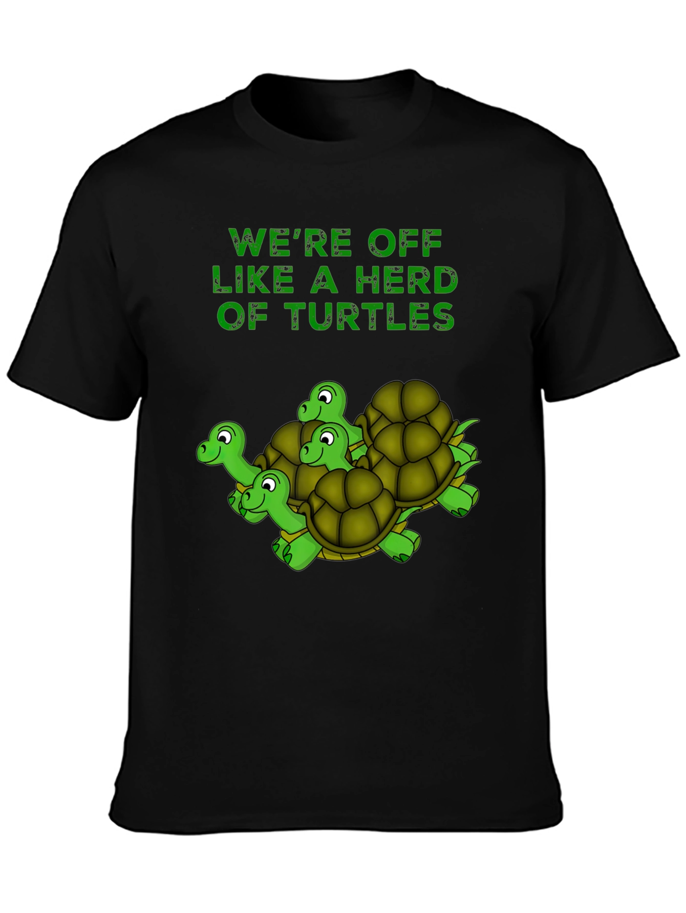 Turtle Herd Graphic T-Shirt - Black Cotton Tee
