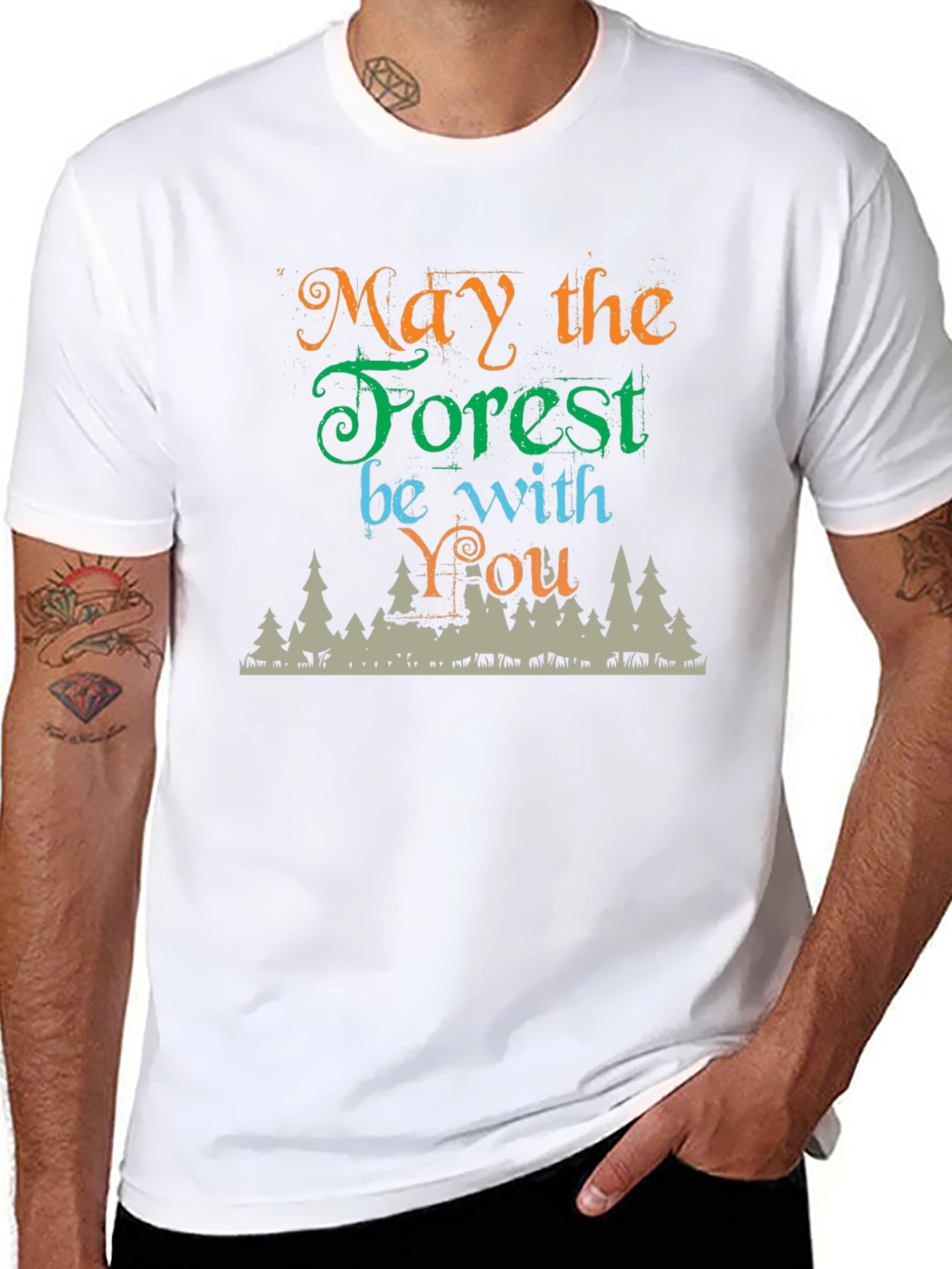 May the Forest Be With You Black T-Shirt