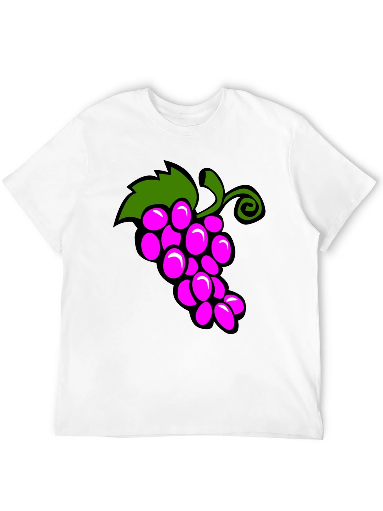 Funny Grapes Graphic Black T-Shirt