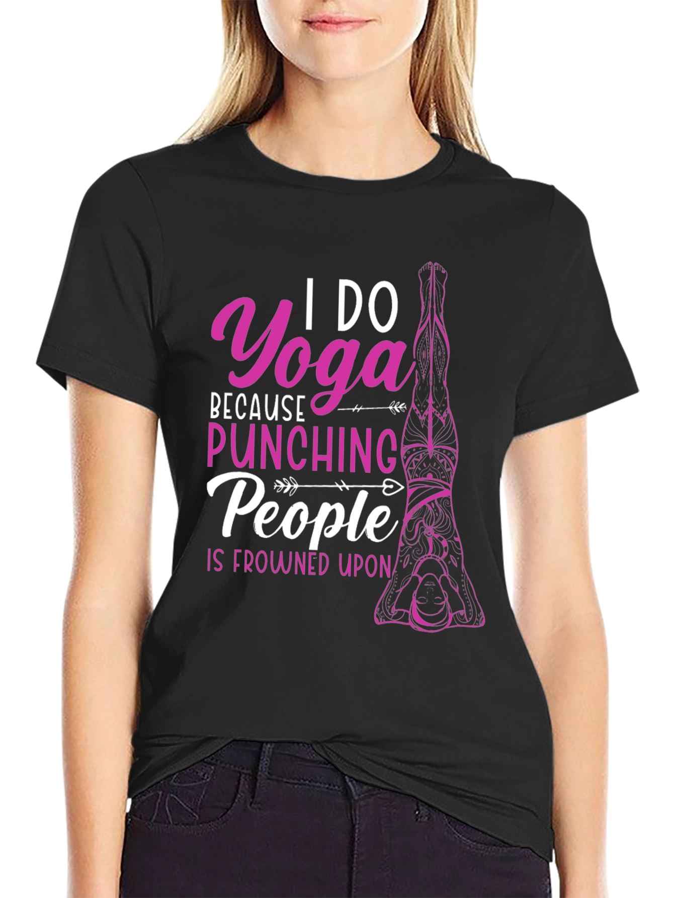 Yoga Punching People Graphic T-Shirt