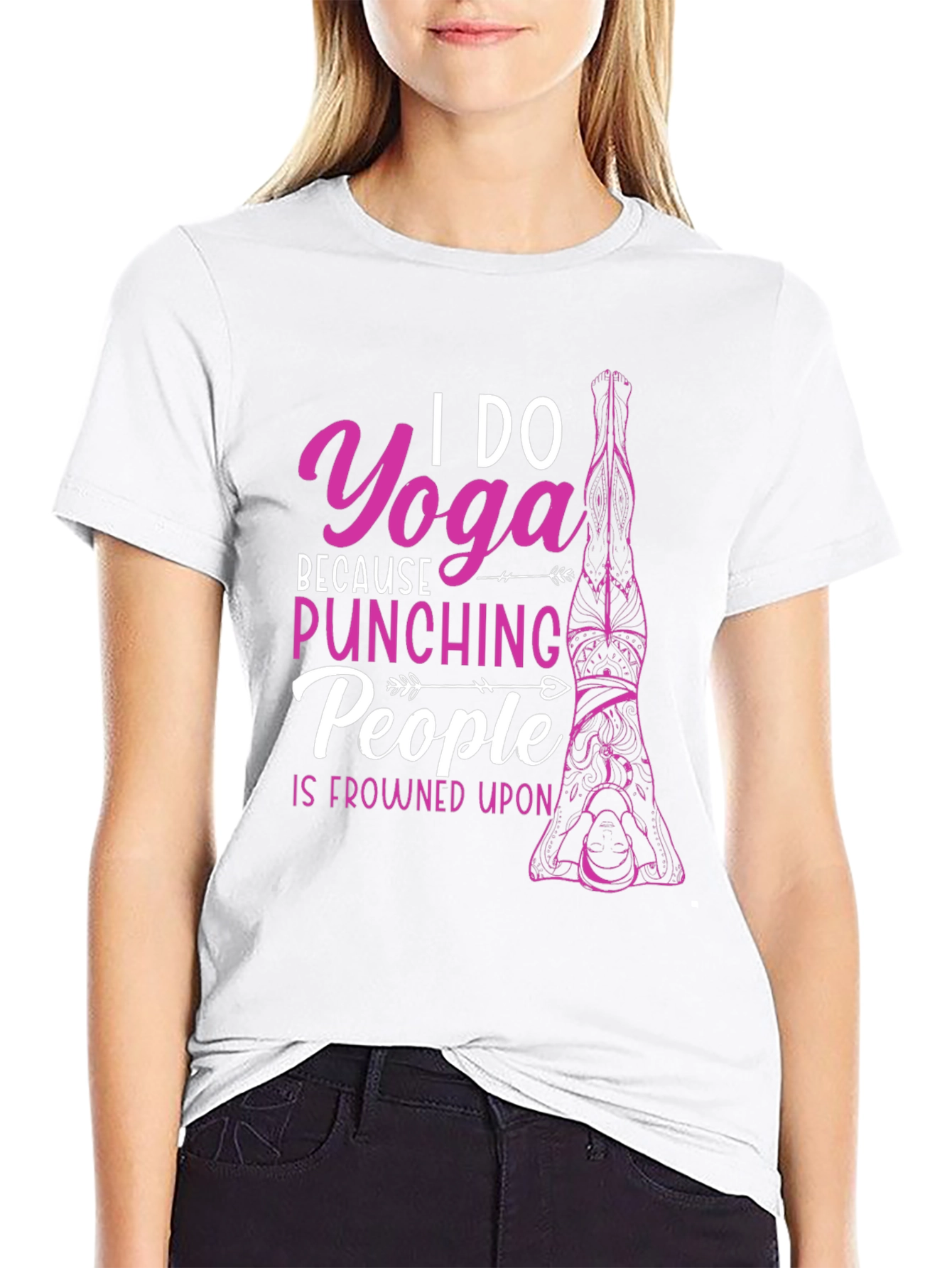 Yoga Punching People Graphic T-Shirt