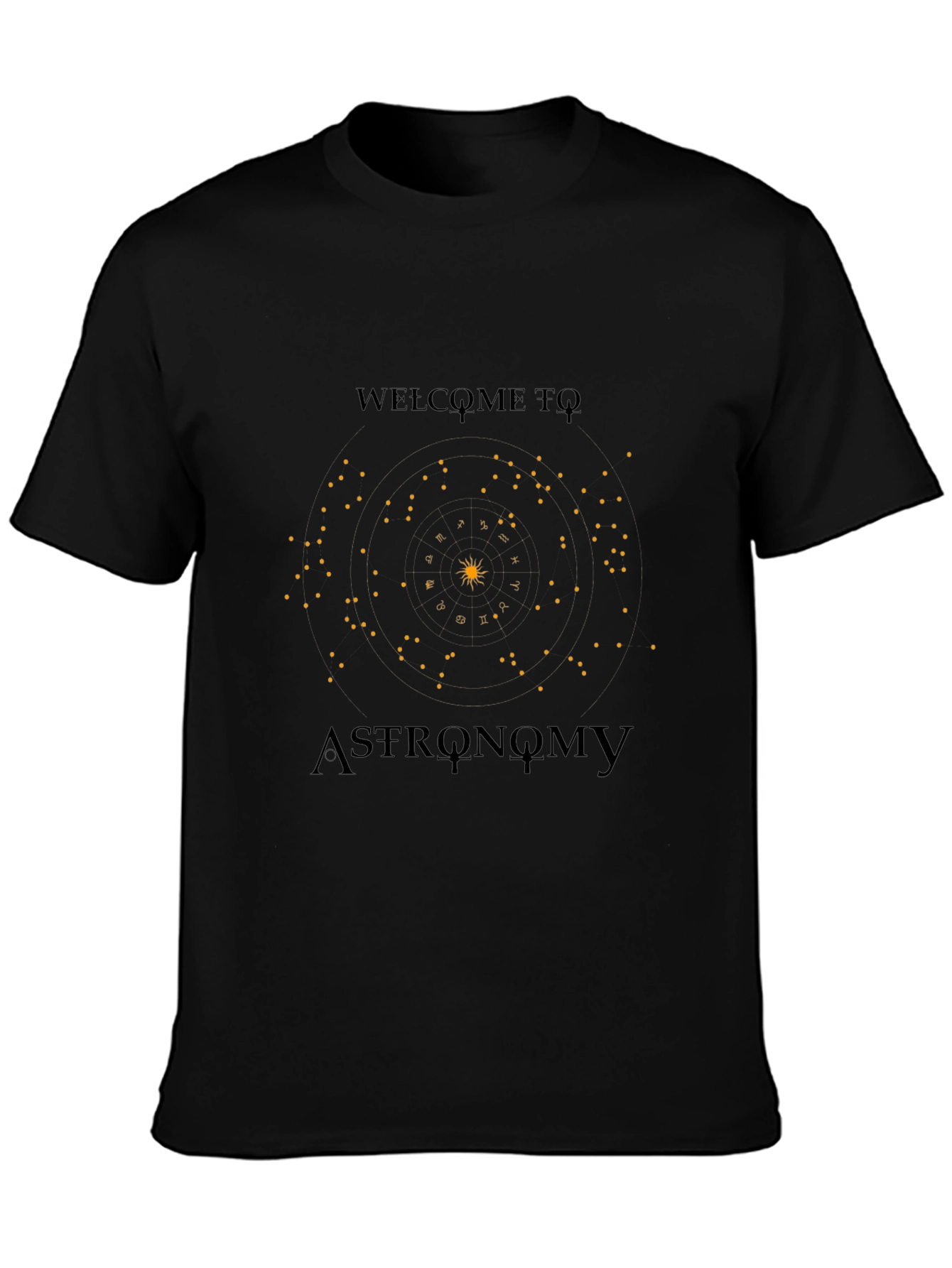 Astronomy Graphic Print Black T-Shirt