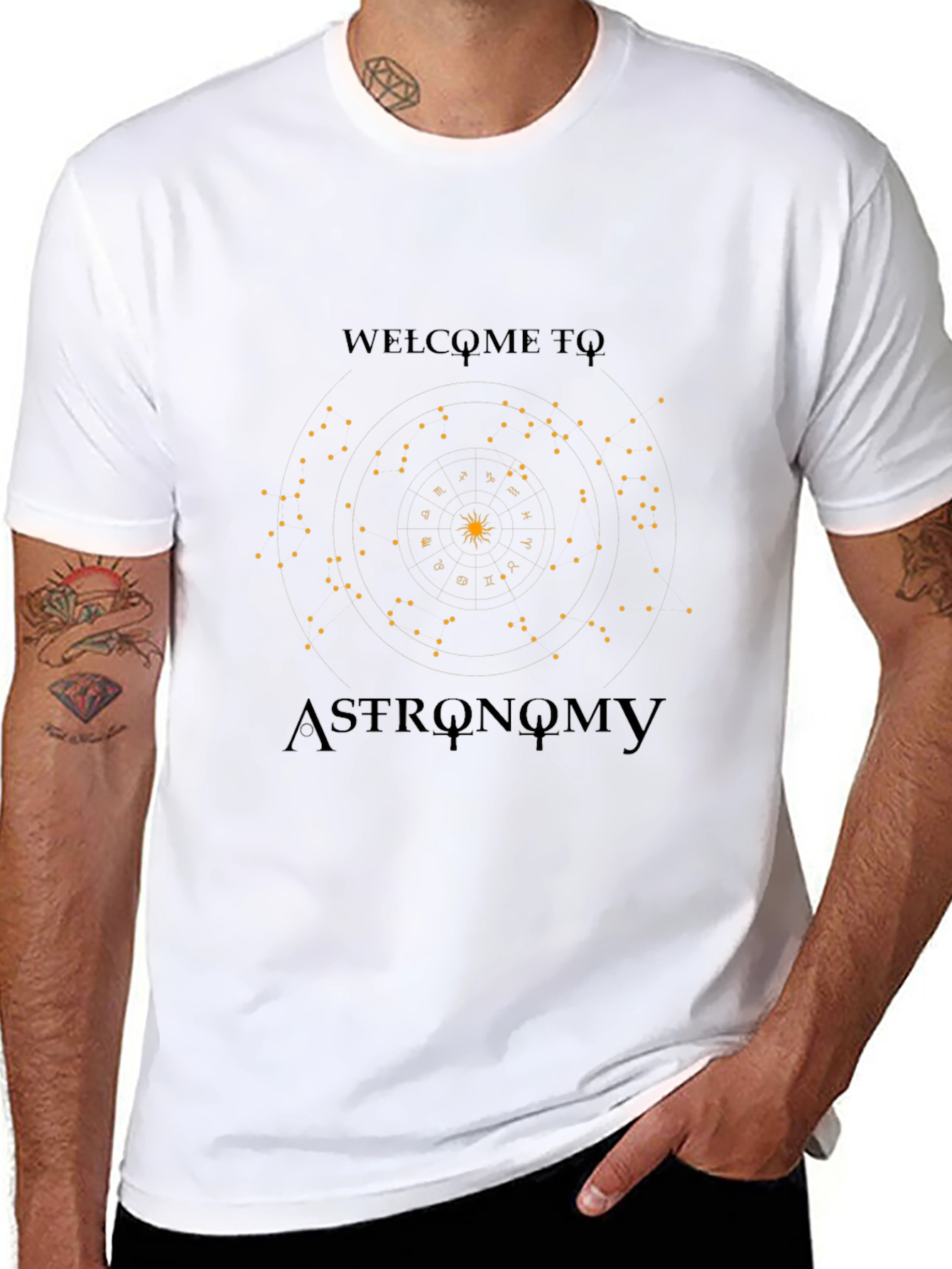 Astronomy Graphic Print Black T-Shirt