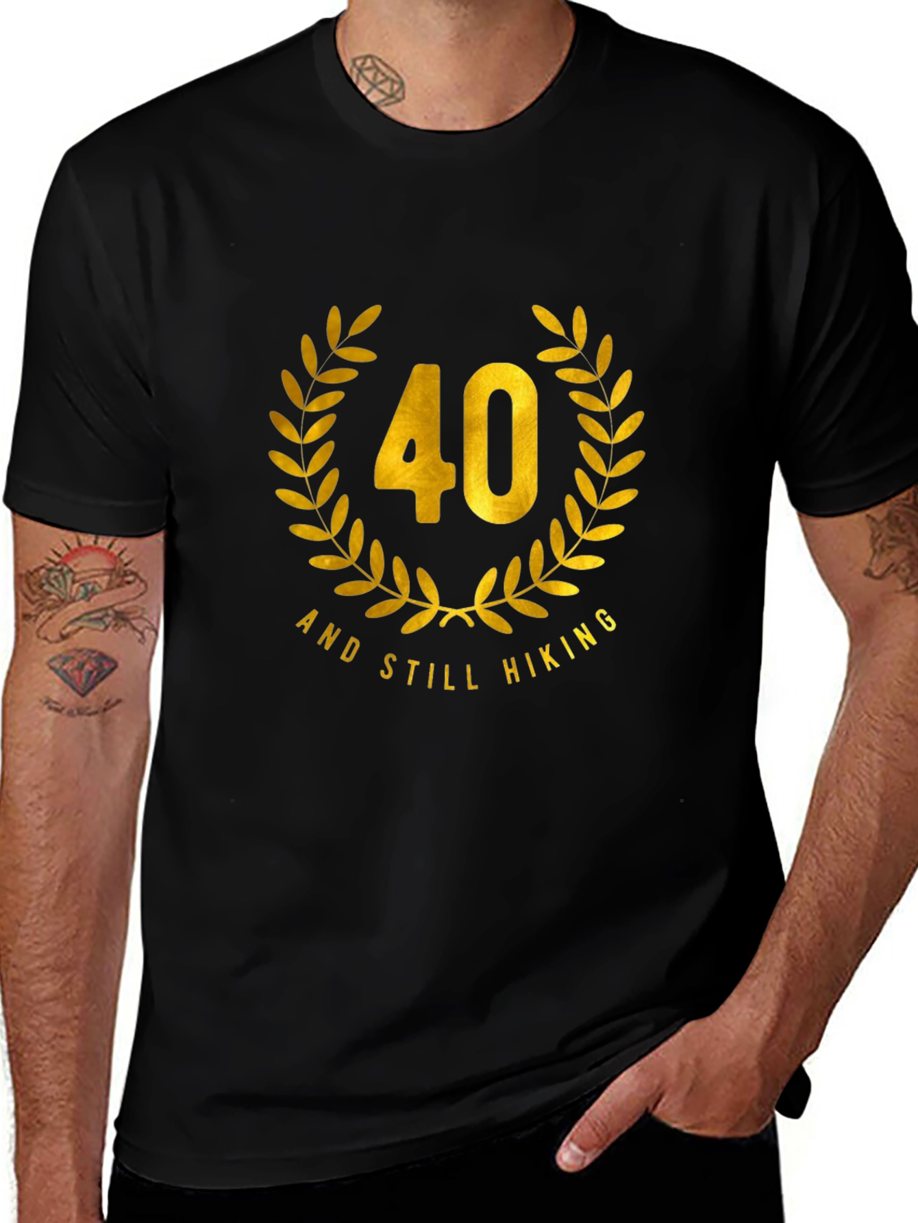 40 and Still Hiking Black T-Shirt