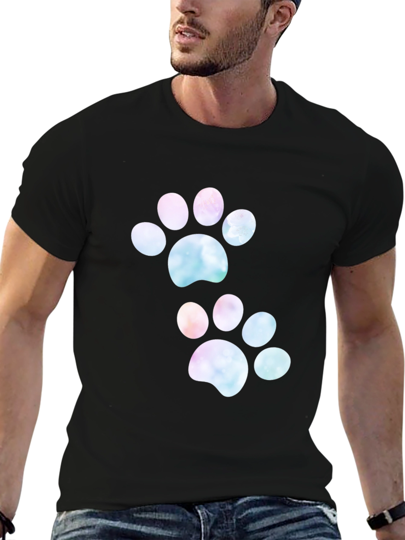 Paw Print T-Shirt – Dog Lover Graphic Tee Casual Gift