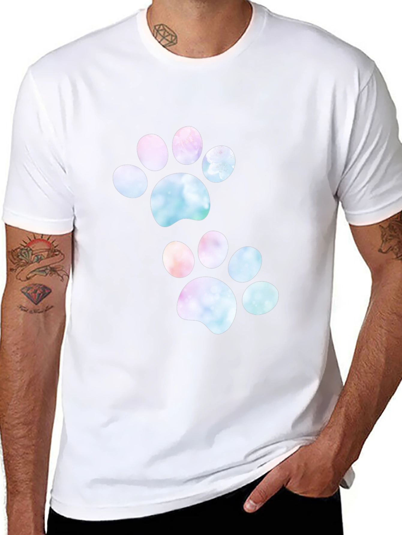 Paw Print T-Shirt – Dog Lover Graphic Tee Casual Gift