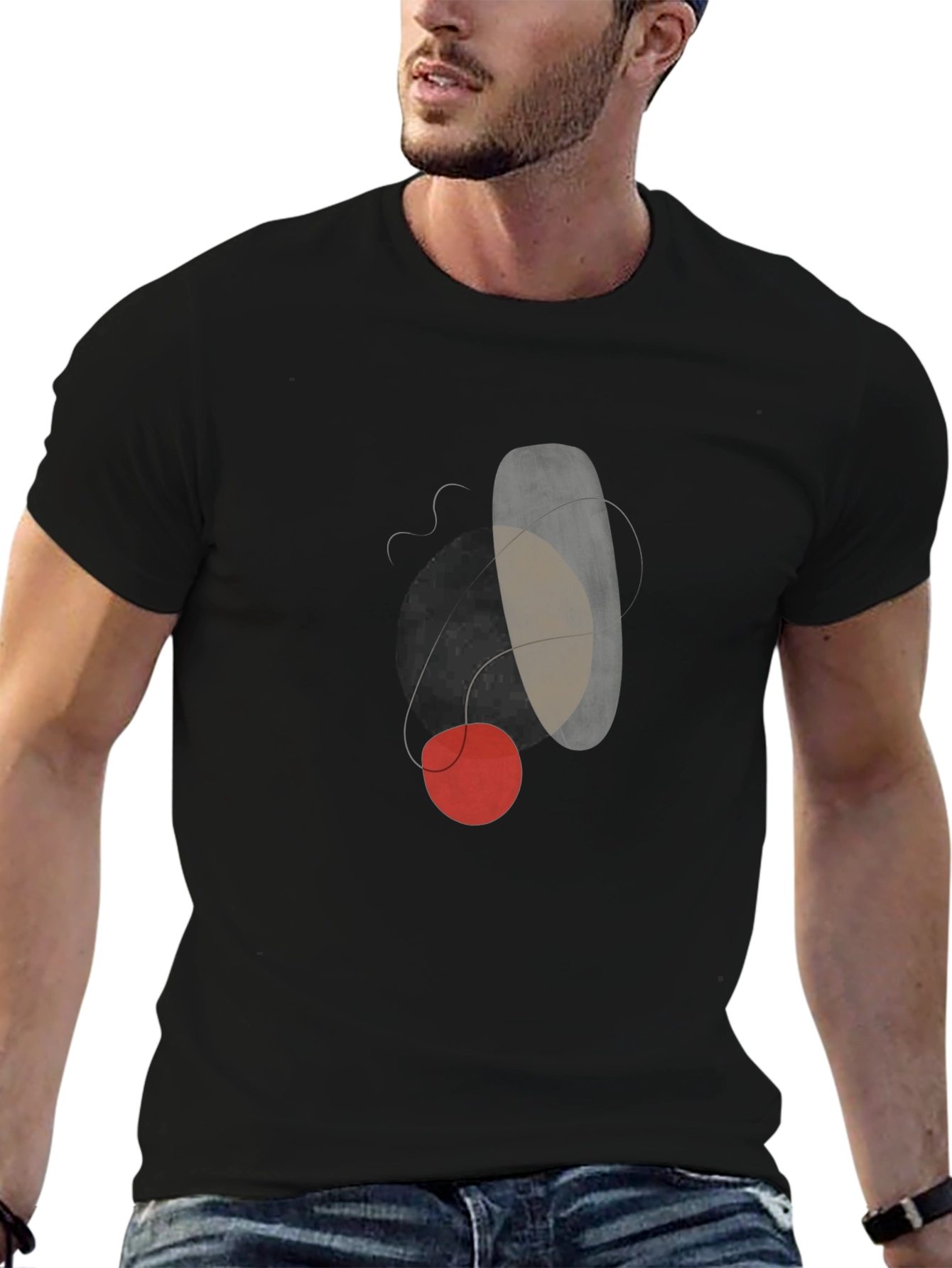 Abstract Art Graphic T-Shirt - Modern Casual Tee