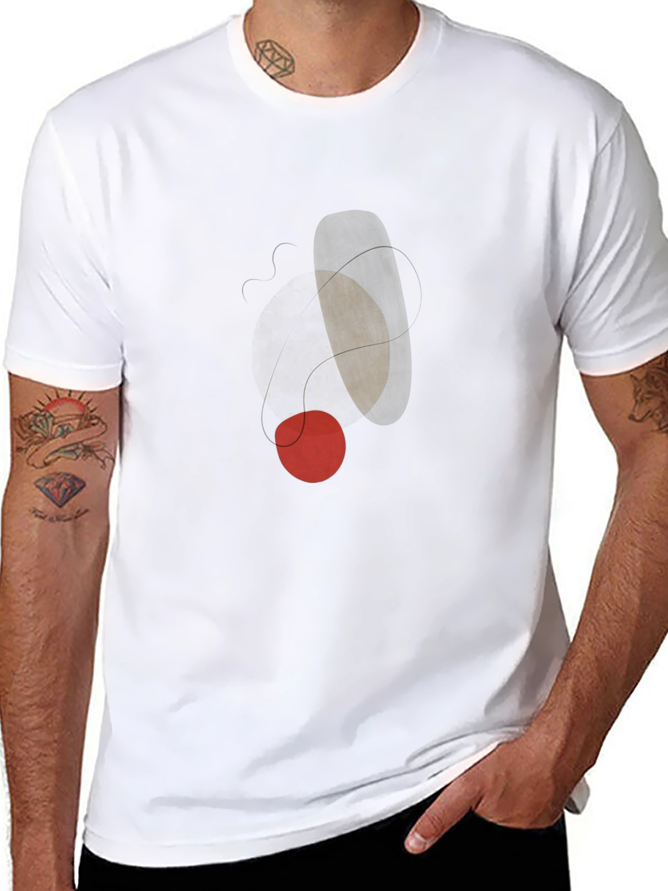 Abstract Art Graphic T-Shirt - Modern Casual Tee