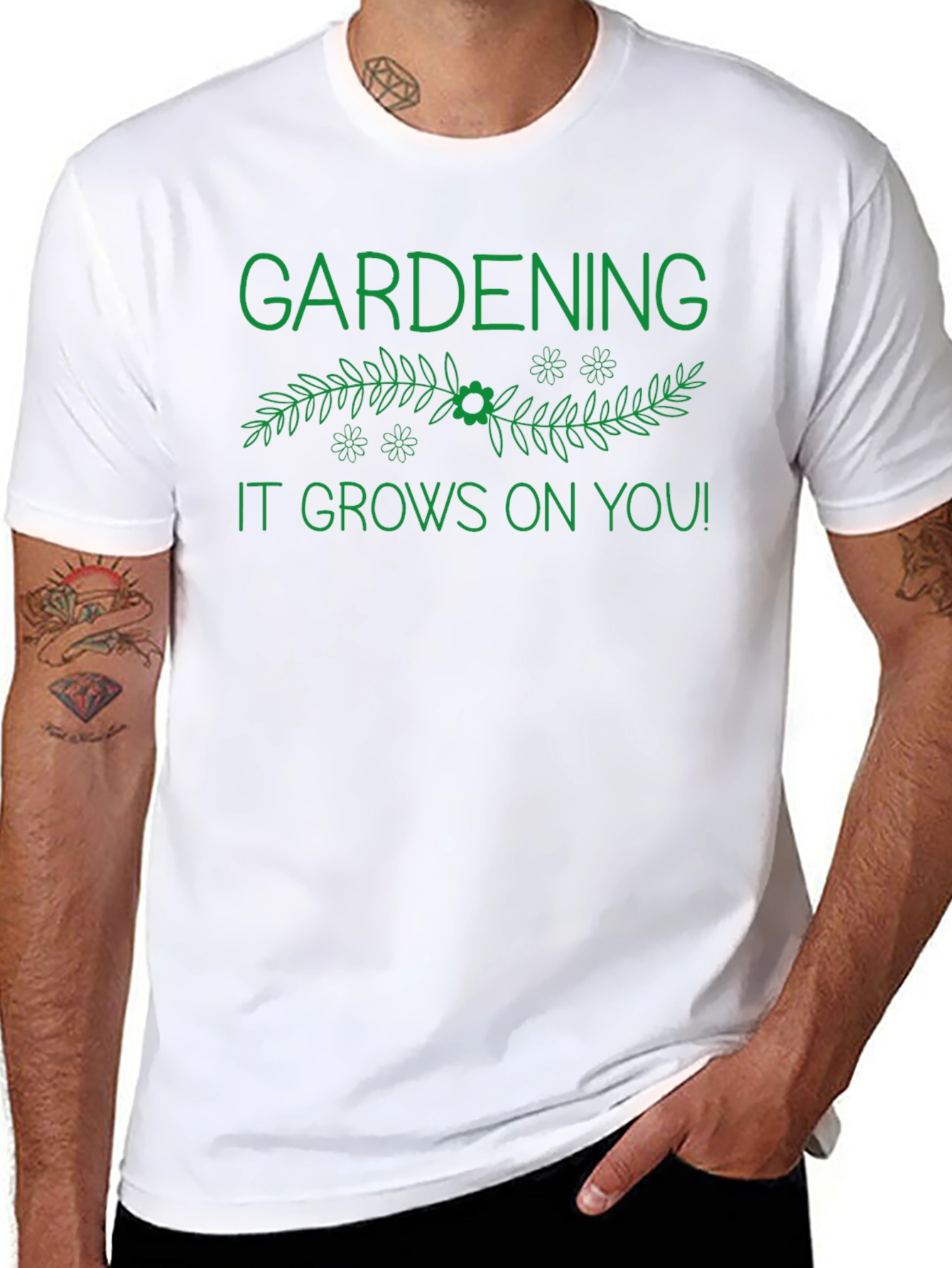 Gardening It Grows On You! Black T-Shirt