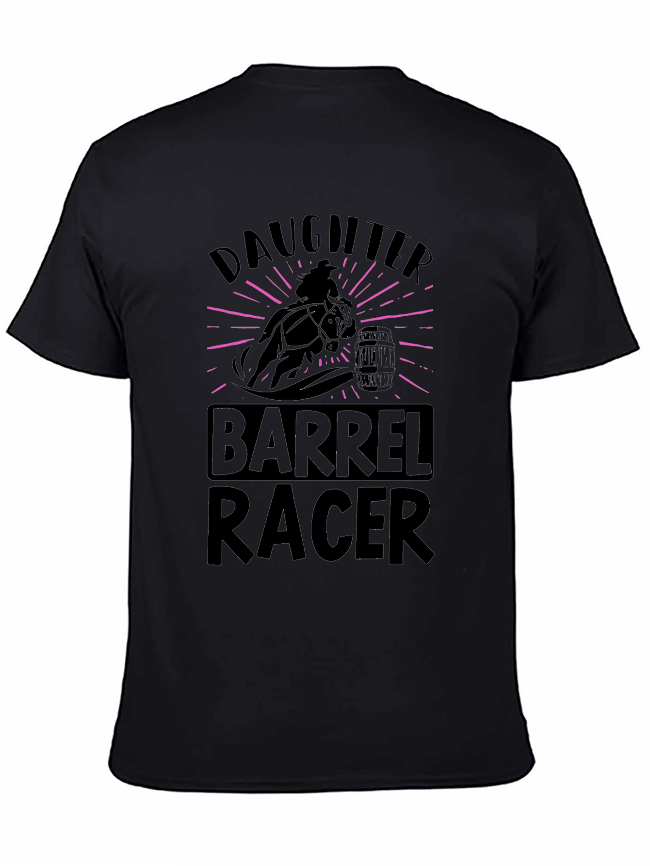 Daughter Barrel Racer Graphic Tee - Black Cotton T-Shirt