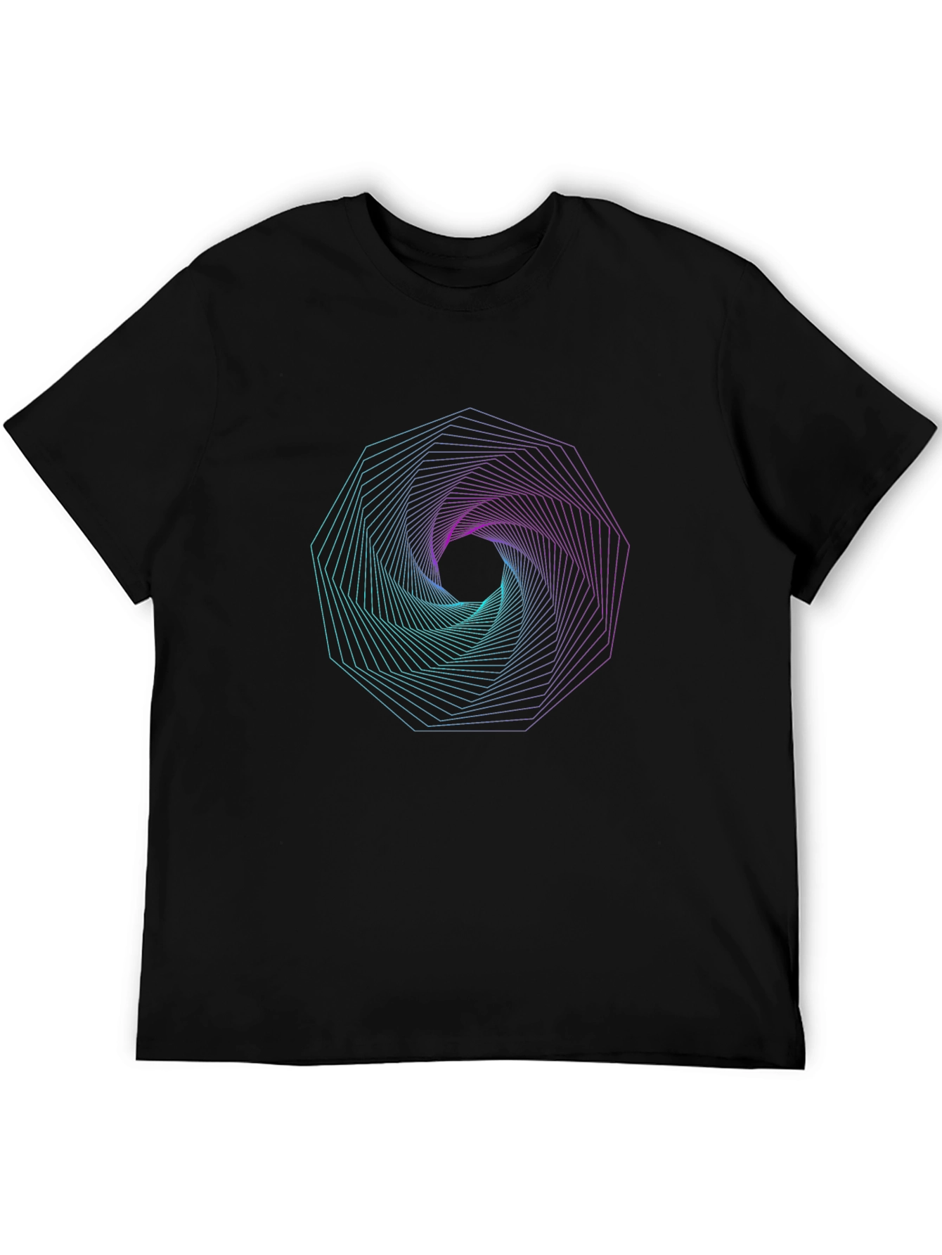 Geometric Vortex Graphic Print T-Shirt