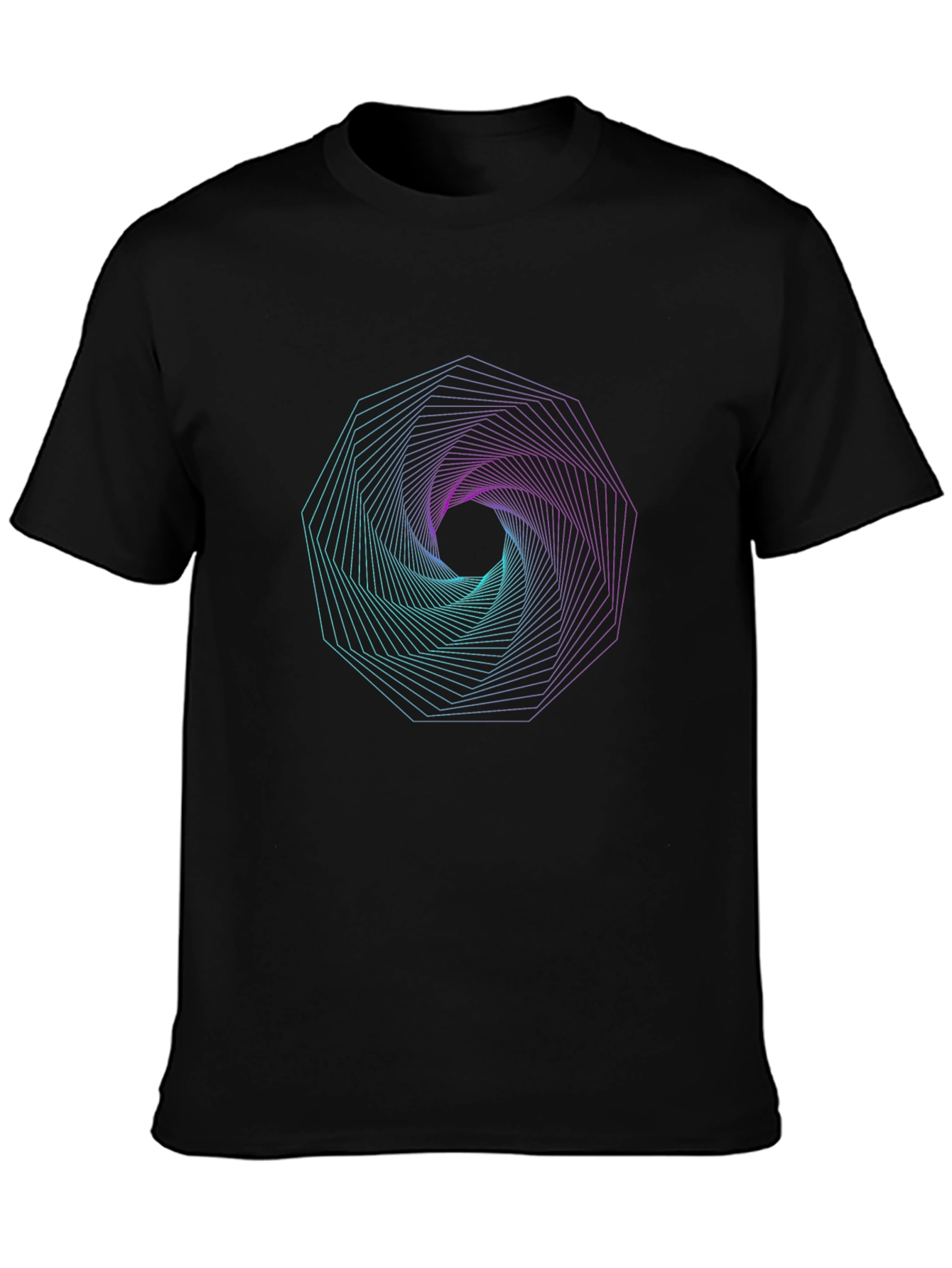 Geometric Vortex Graphic Print T-Shirt