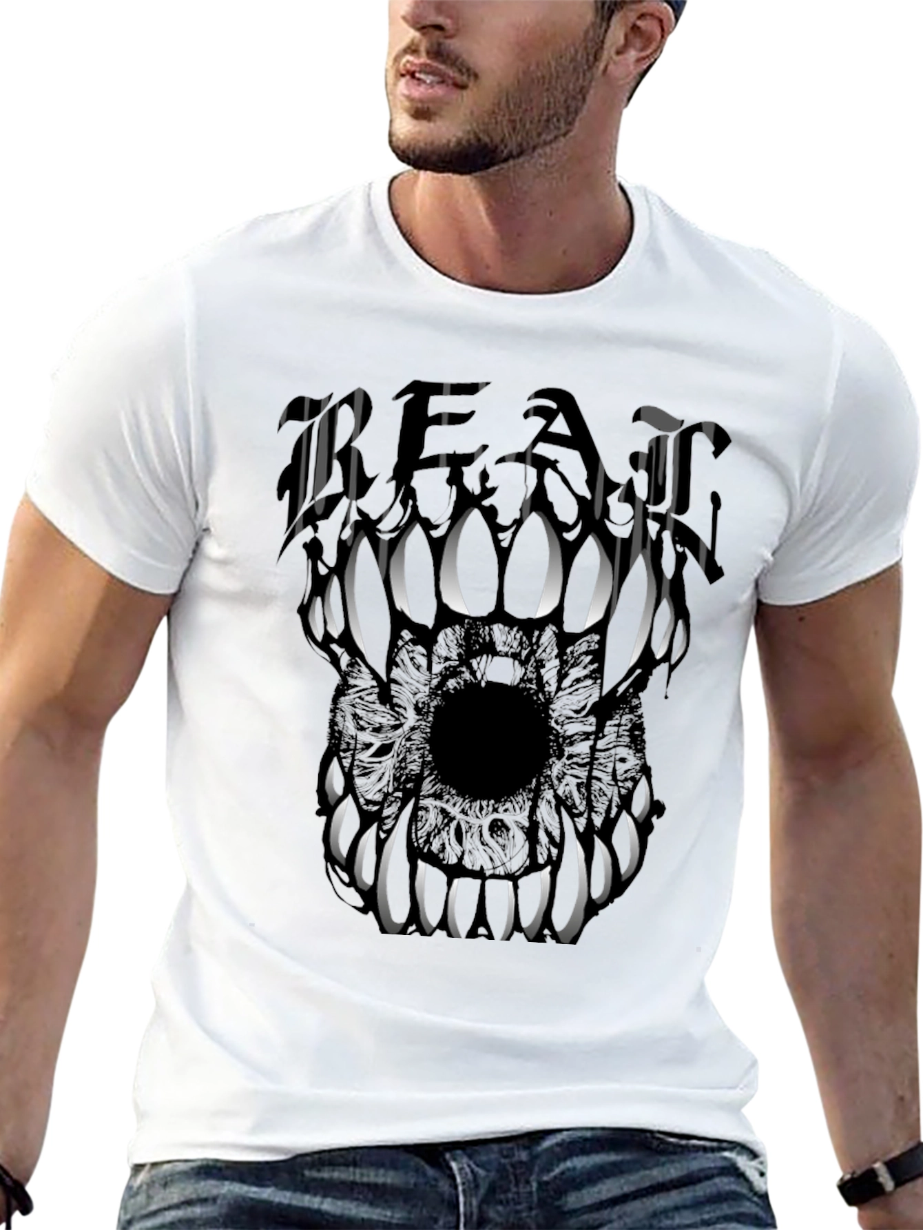 Beastly Graphic Black T-Shirt - Mens Fashion