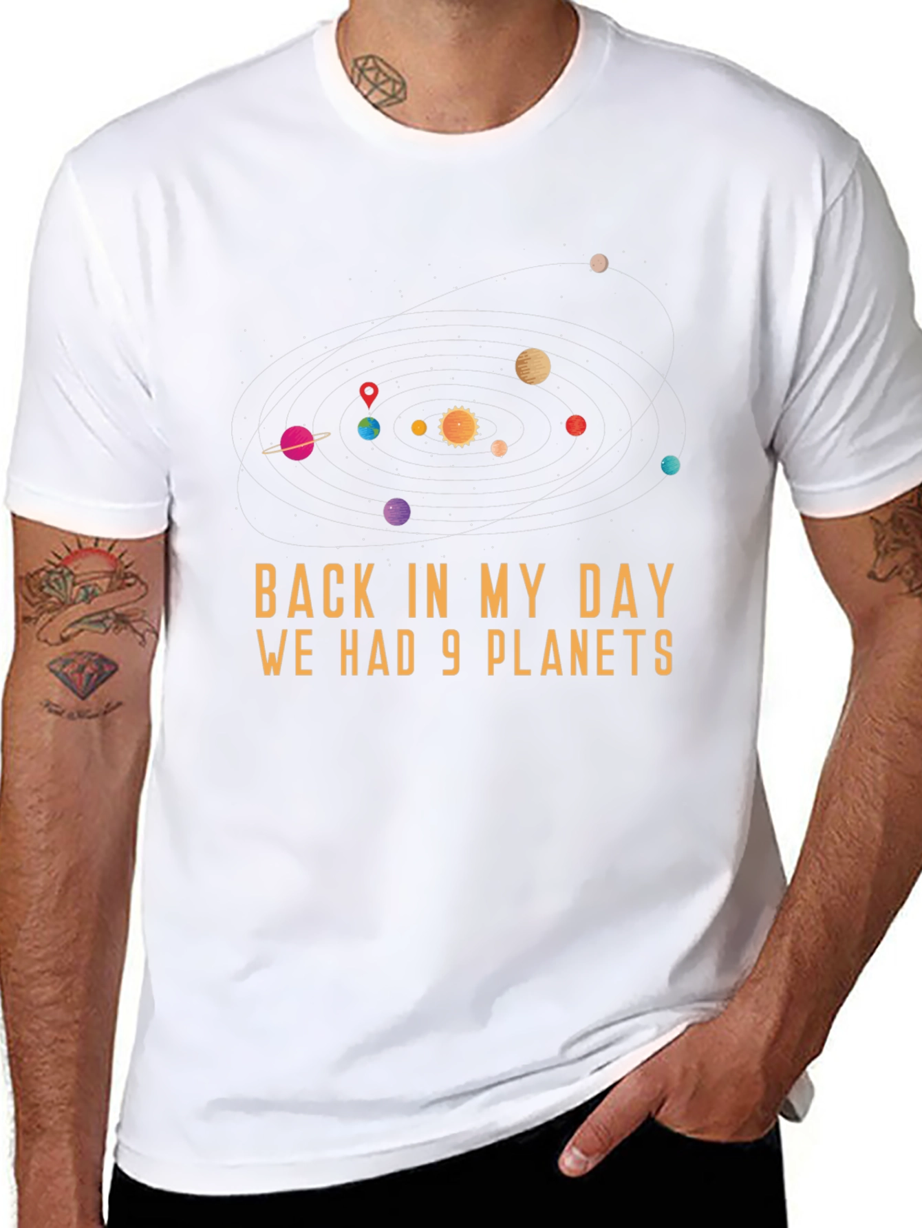 9 Planets T-Shirt - Retro Space Humor Tee