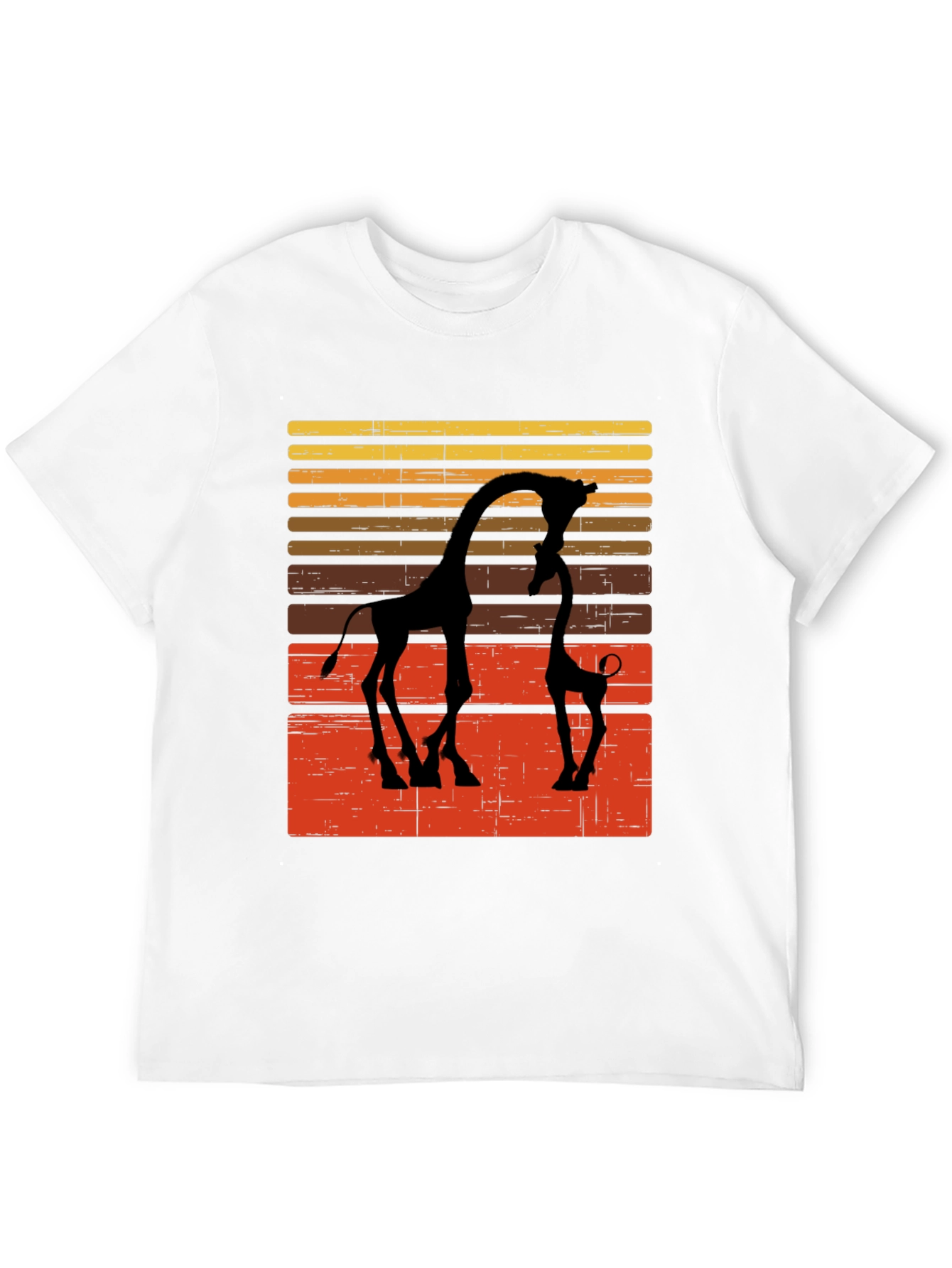 Giraffe Silhouette Graphic Tee - Retro Style