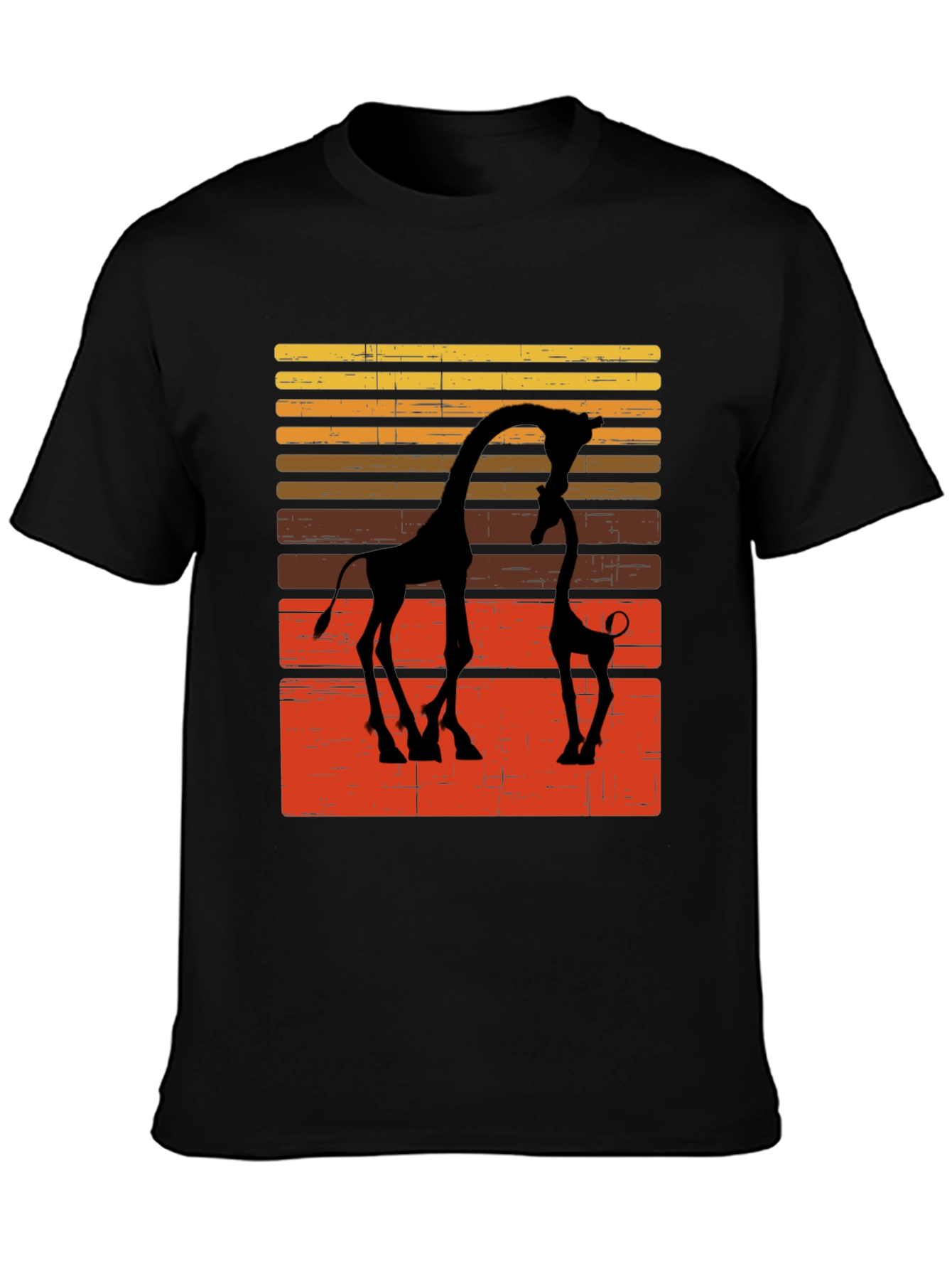 Giraffe Silhouette Graphic Tee - Retro Style