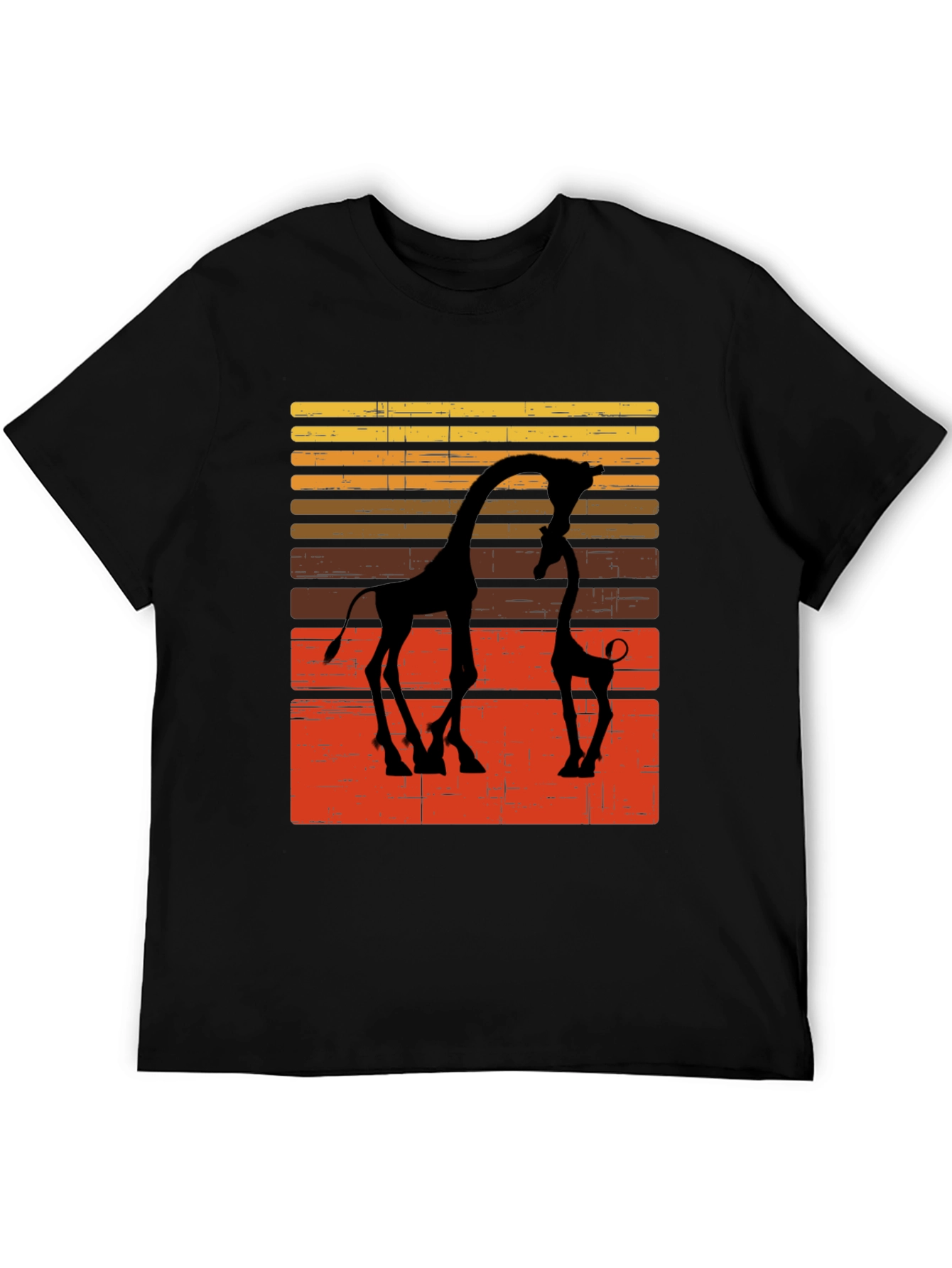 Giraffe Silhouette Graphic Tee - Retro Style