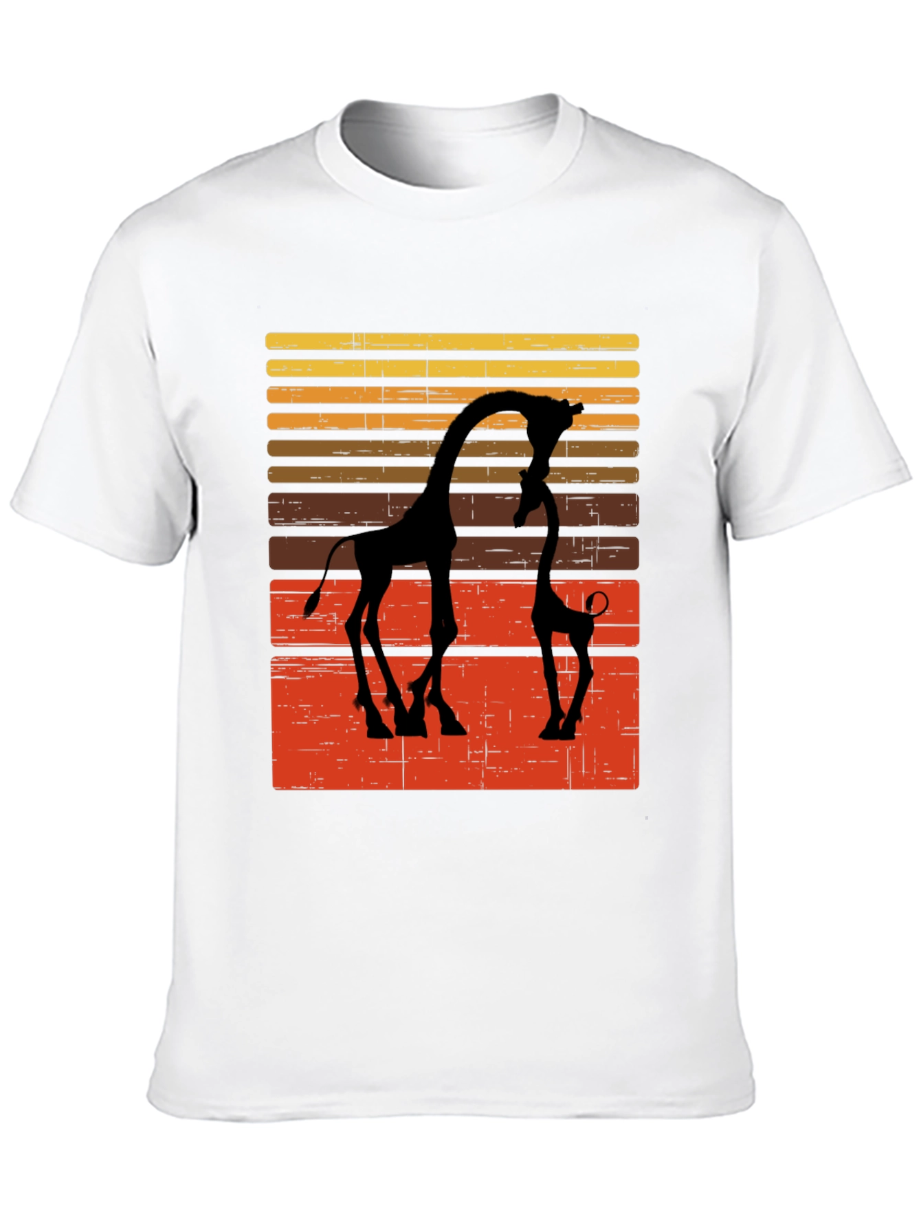 Giraffe Silhouette Graphic Tee - Retro Style