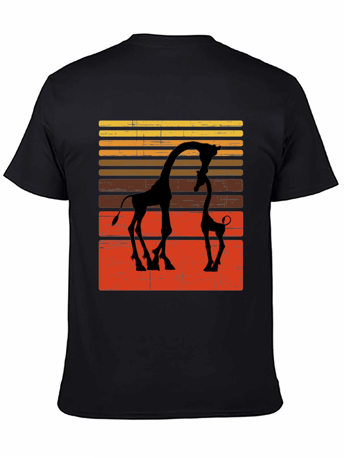 Giraffe Silhouette Graphic Tee - Retro Style