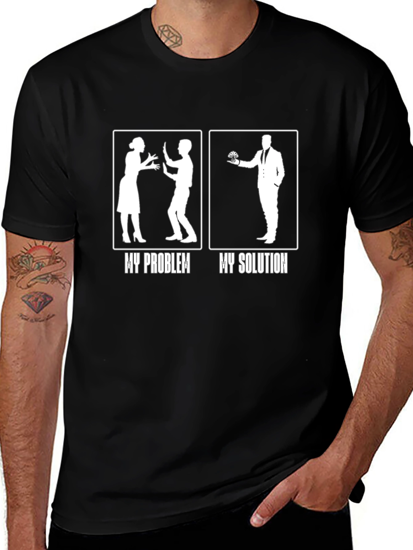 Funny My Problem My Solution Black T-Shirt