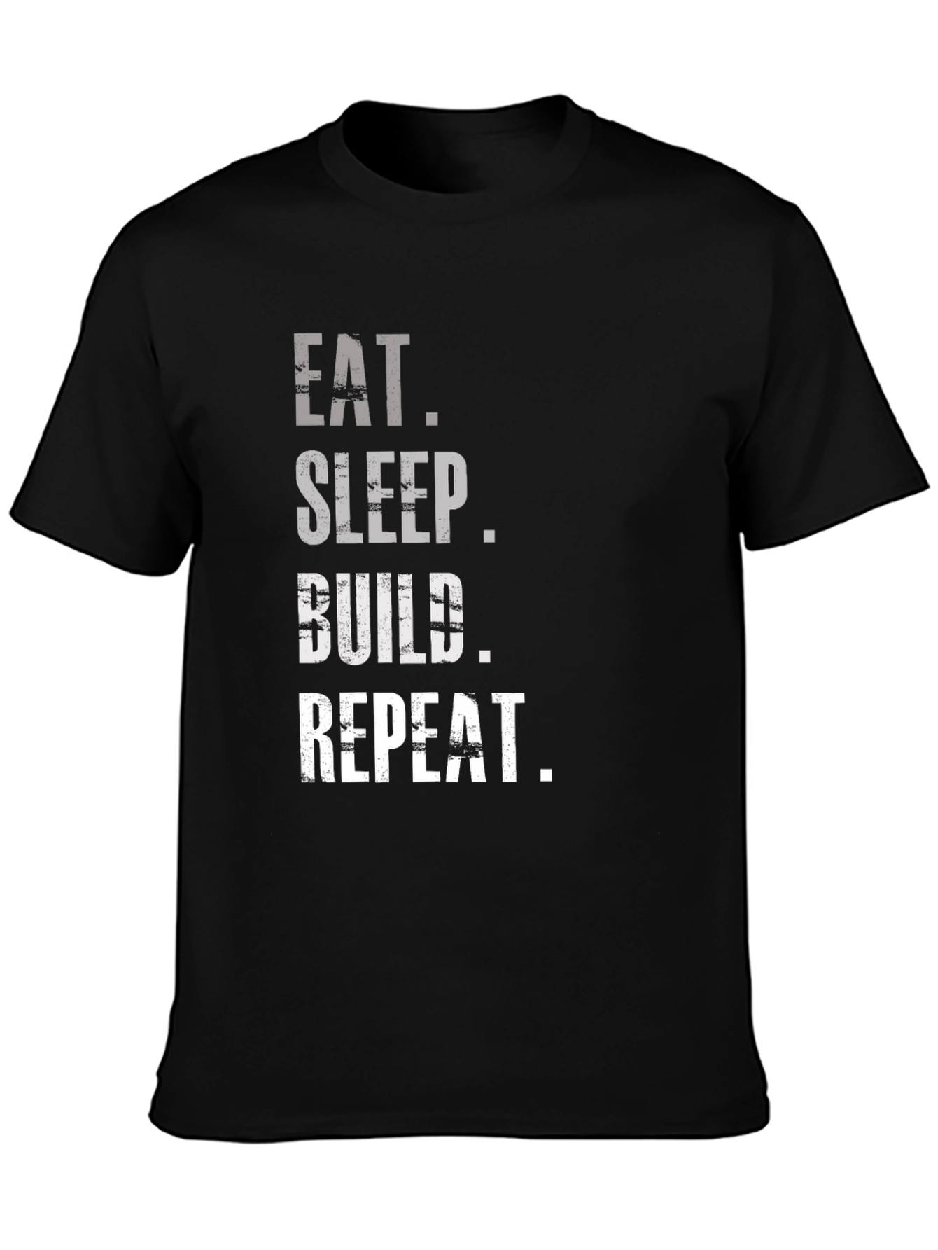 Eat Sleep Build Repeat Graphic Tee - Black