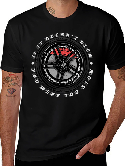 Glow in the Dark Race Car Wheel T-Shirt
