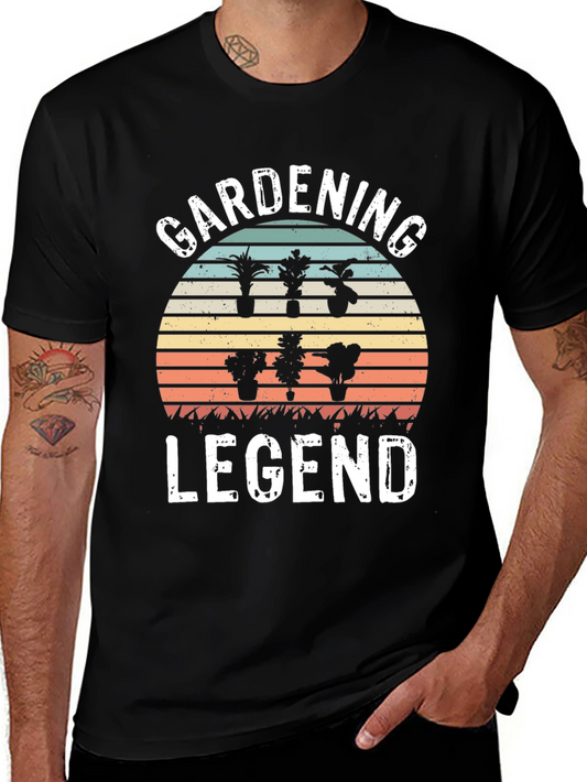 Gardening Legend T-Shirt - Retro Sunset Design