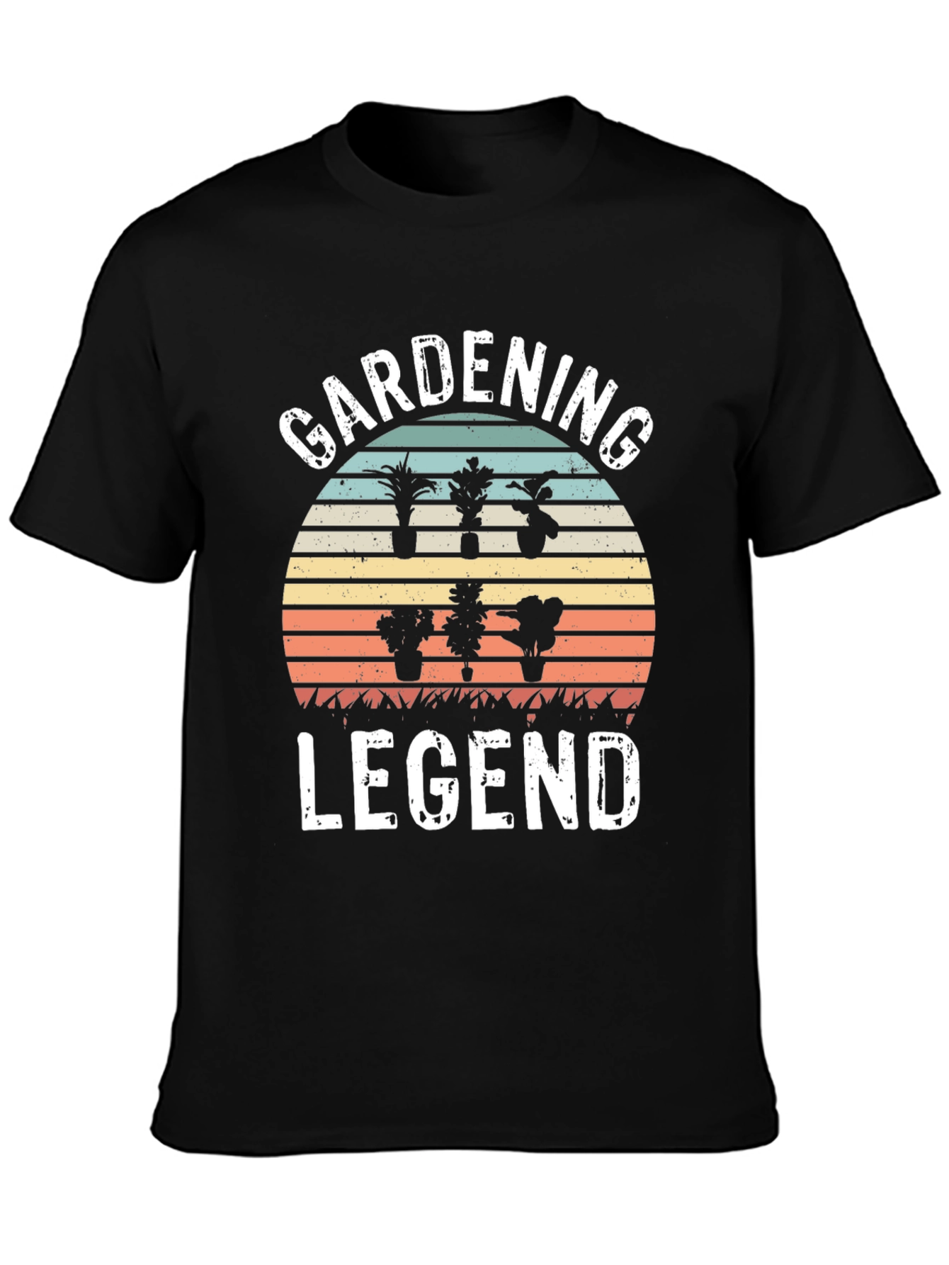 Gardening Legend T-Shirt - Retro Sunset Design