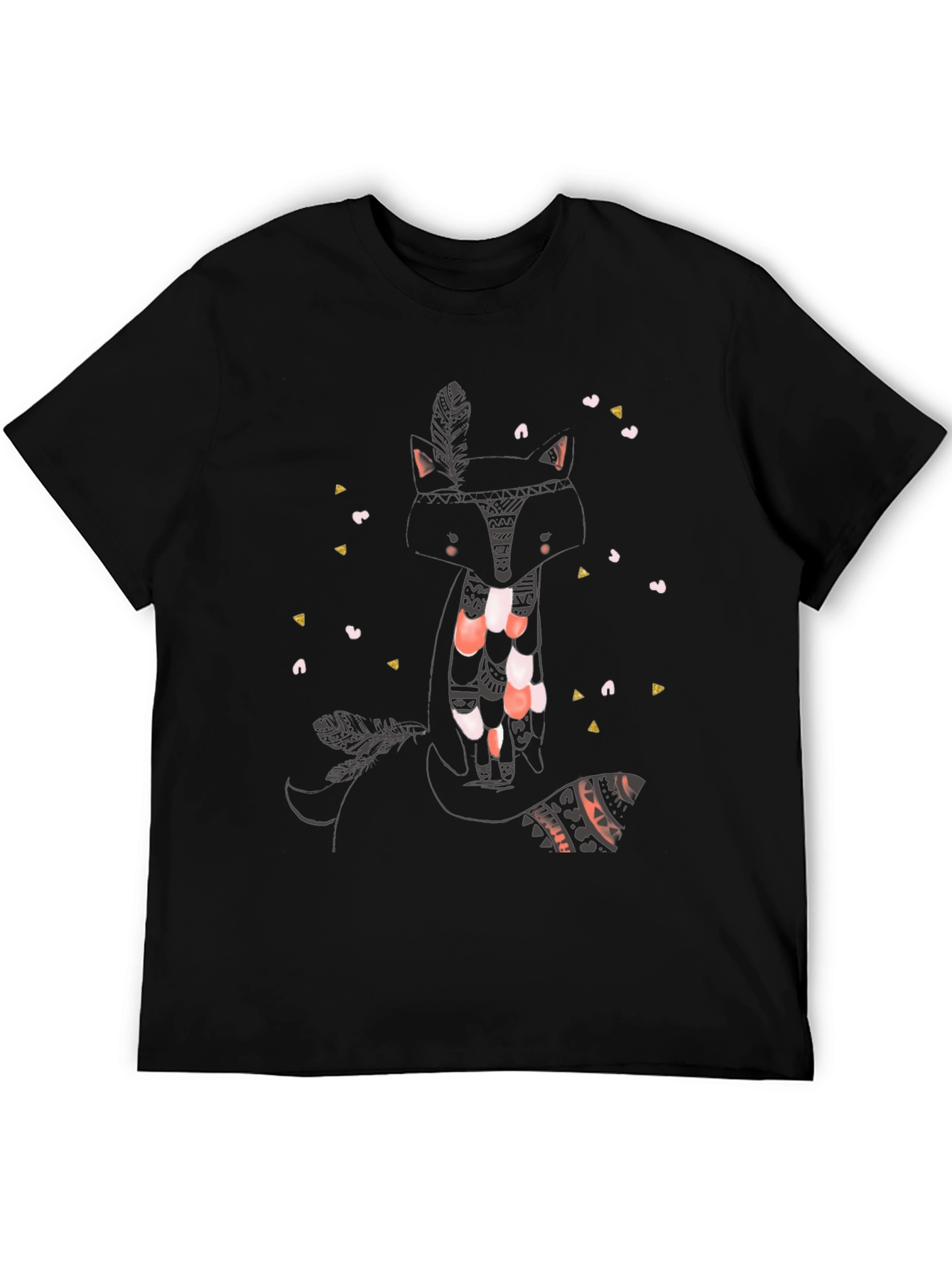 Tribal Fox Graphic Tee - Cool Animal Print Shirt