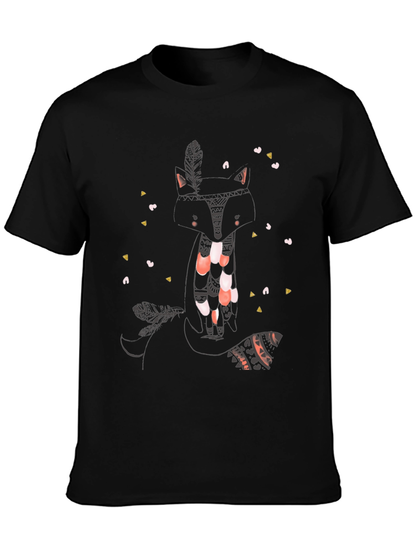 Tribal Fox Graphic Tee - Cool Animal Print Shirt