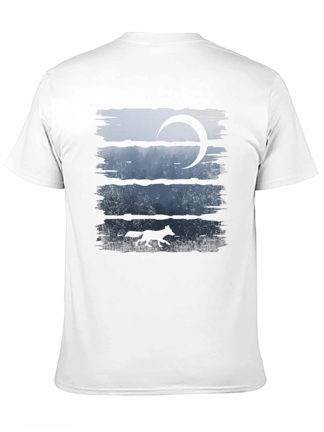 Mens Black Wolf & Moon Graphic Tee