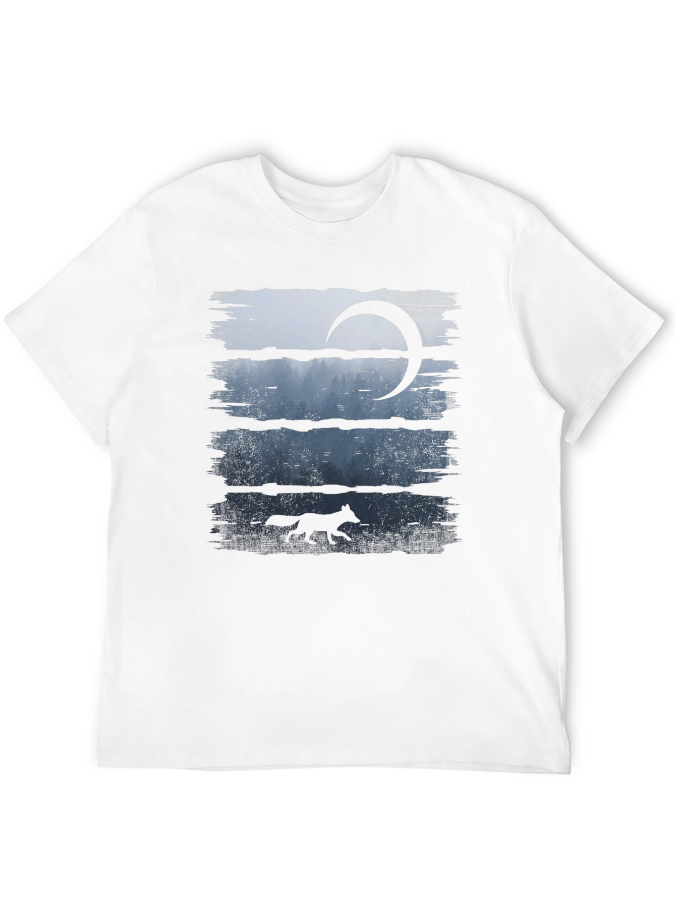 Mens Black Wolf & Moon Graphic Tee