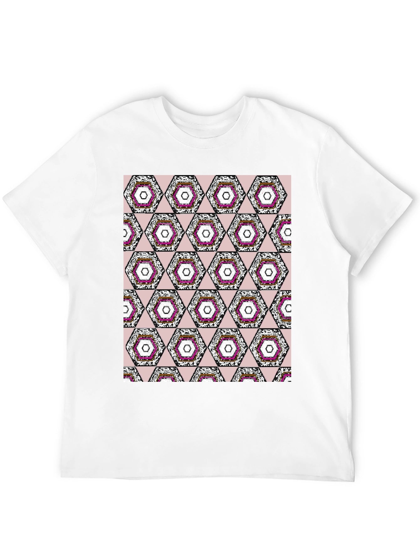 Geometric Hexagon Pattern T-Shirt