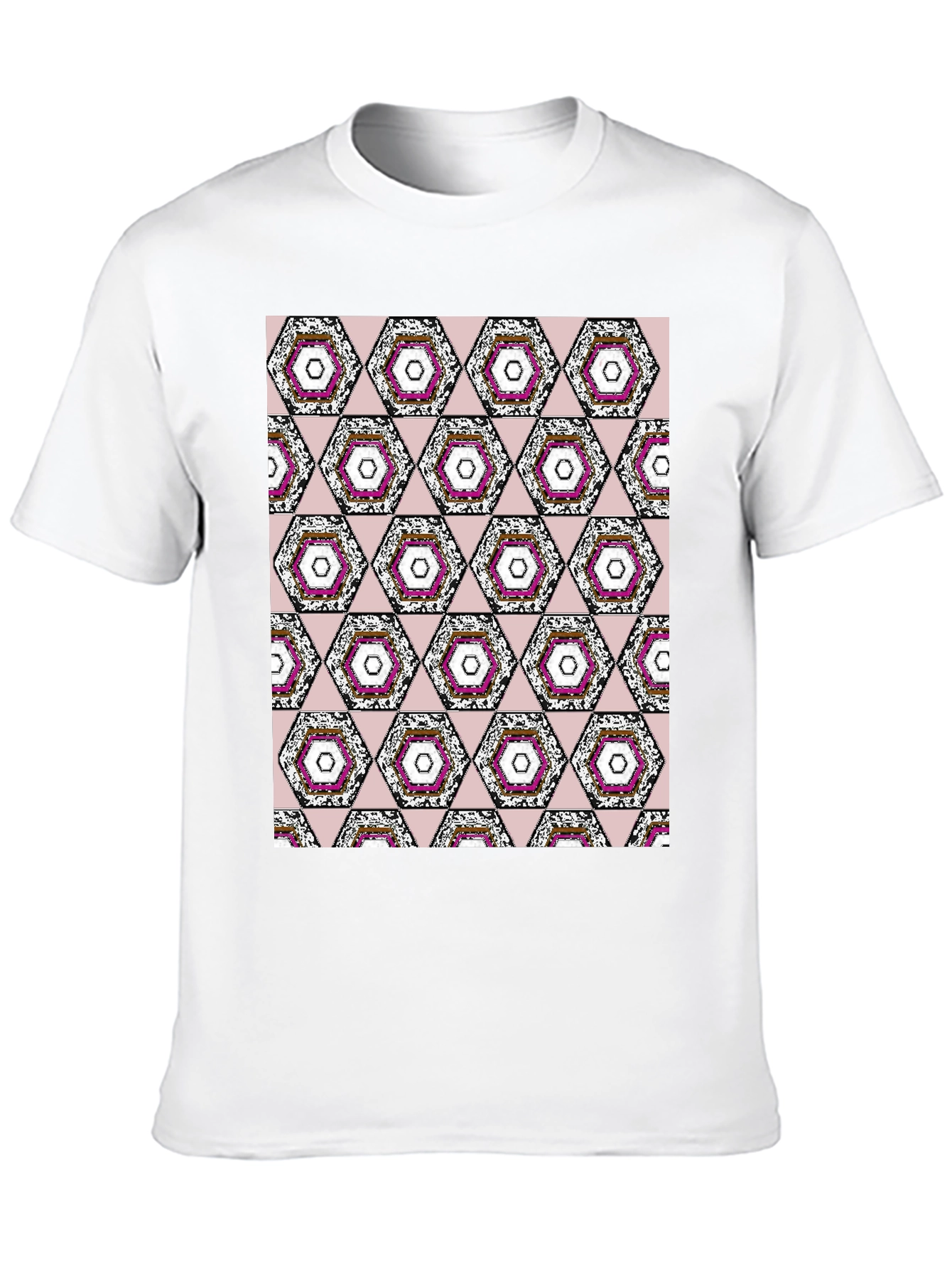 Geometric Hexagon Pattern T-Shirt