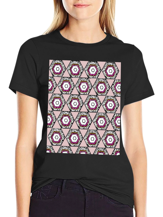 Geometric Hexagon Pattern T-Shirt