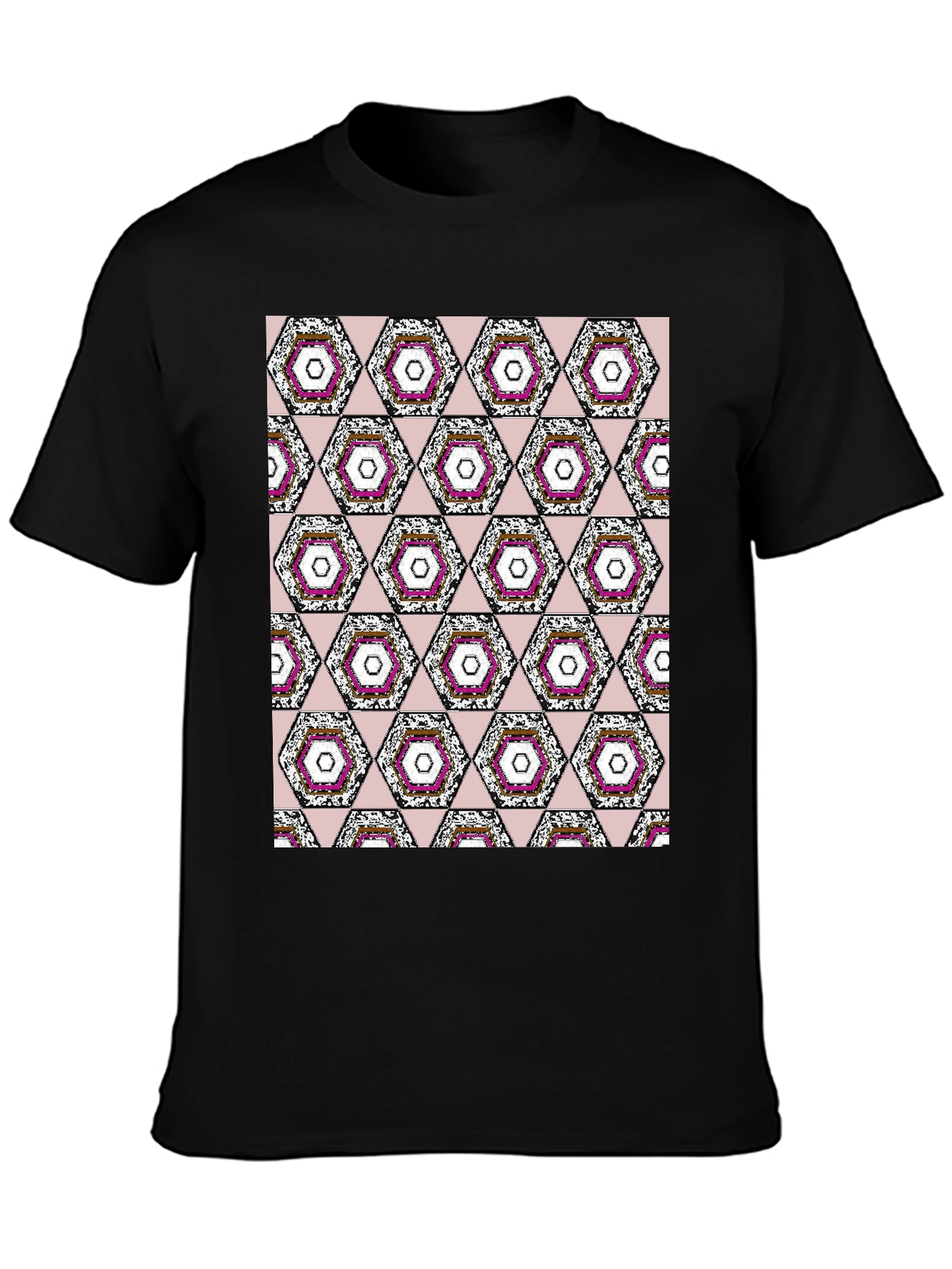 Geometric Hexagon Pattern T-Shirt