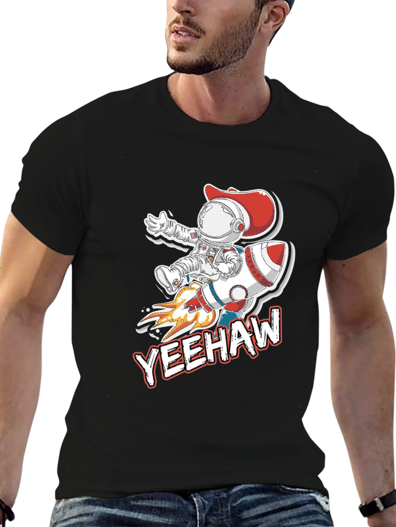 Yeehaw Space Cowboy Black T-Shirt