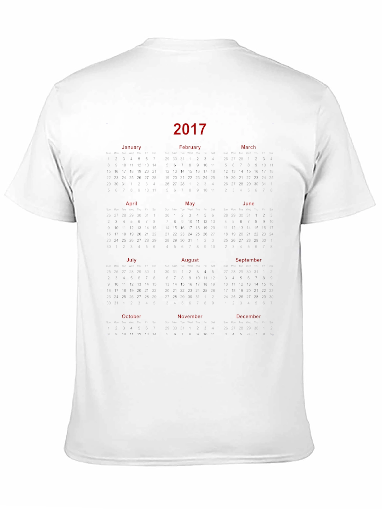 2017 Calendar Graphic T-Shirt