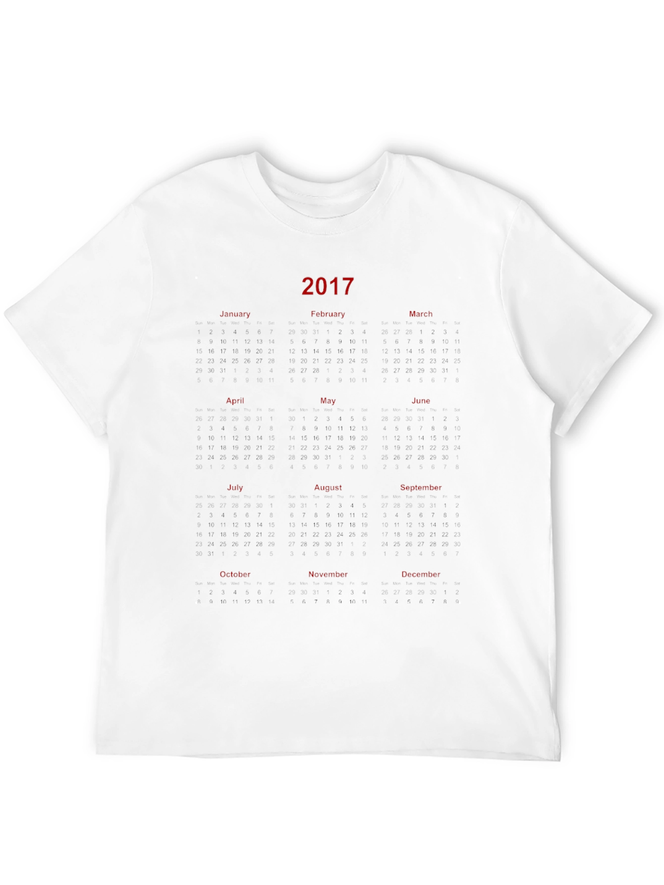 2017 Calendar Graphic T-Shirt