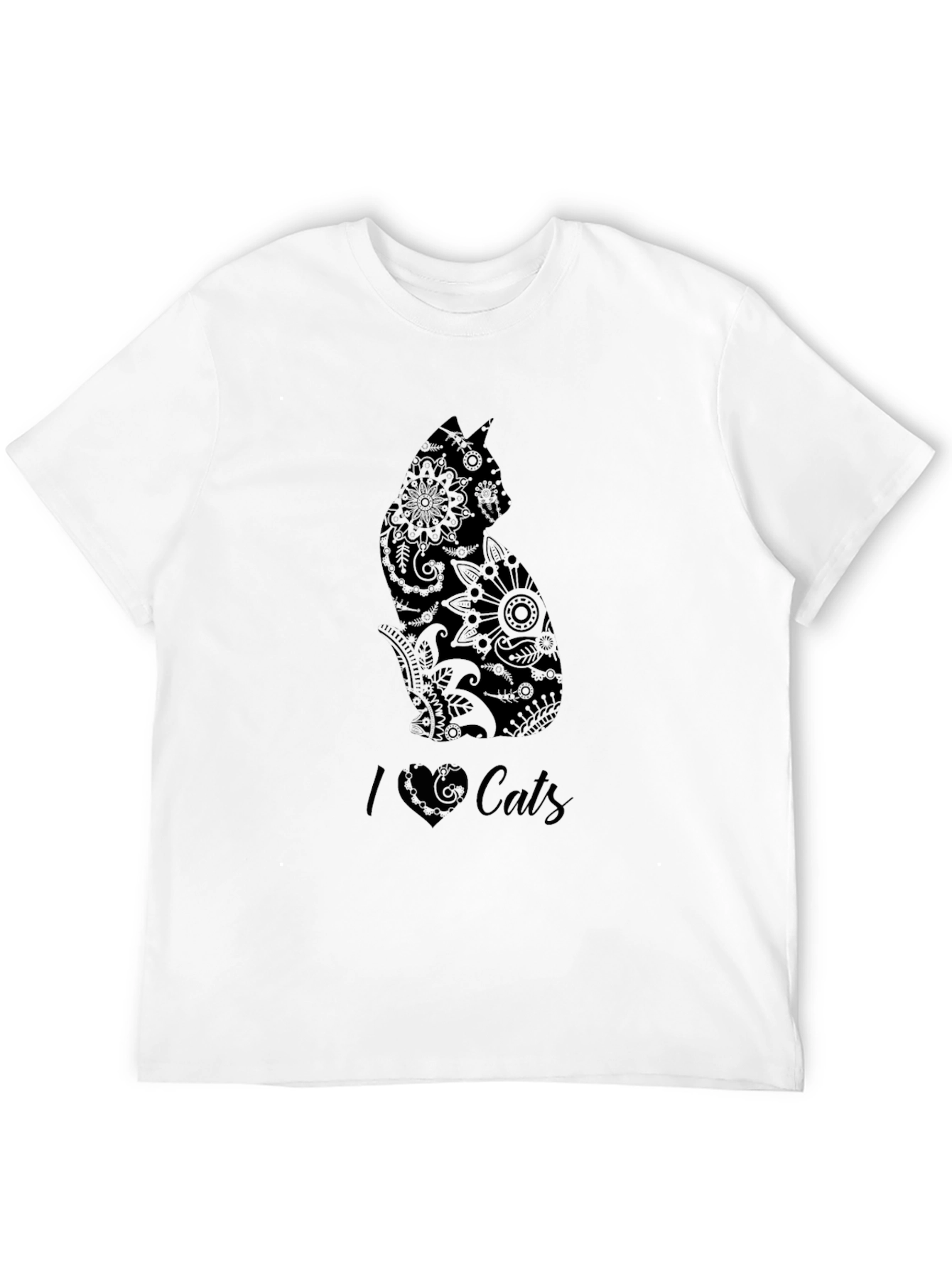 I Heart Cats Black Graphic T-Shirt