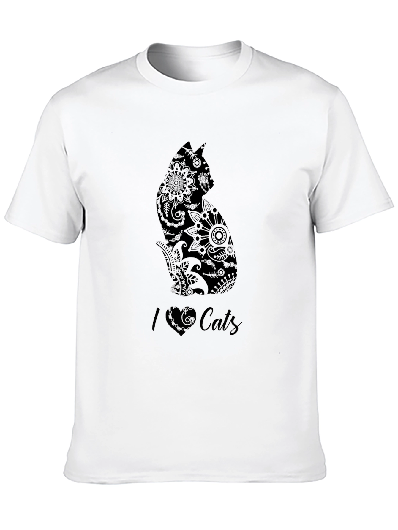 I Heart Cats Black Graphic T-Shirt