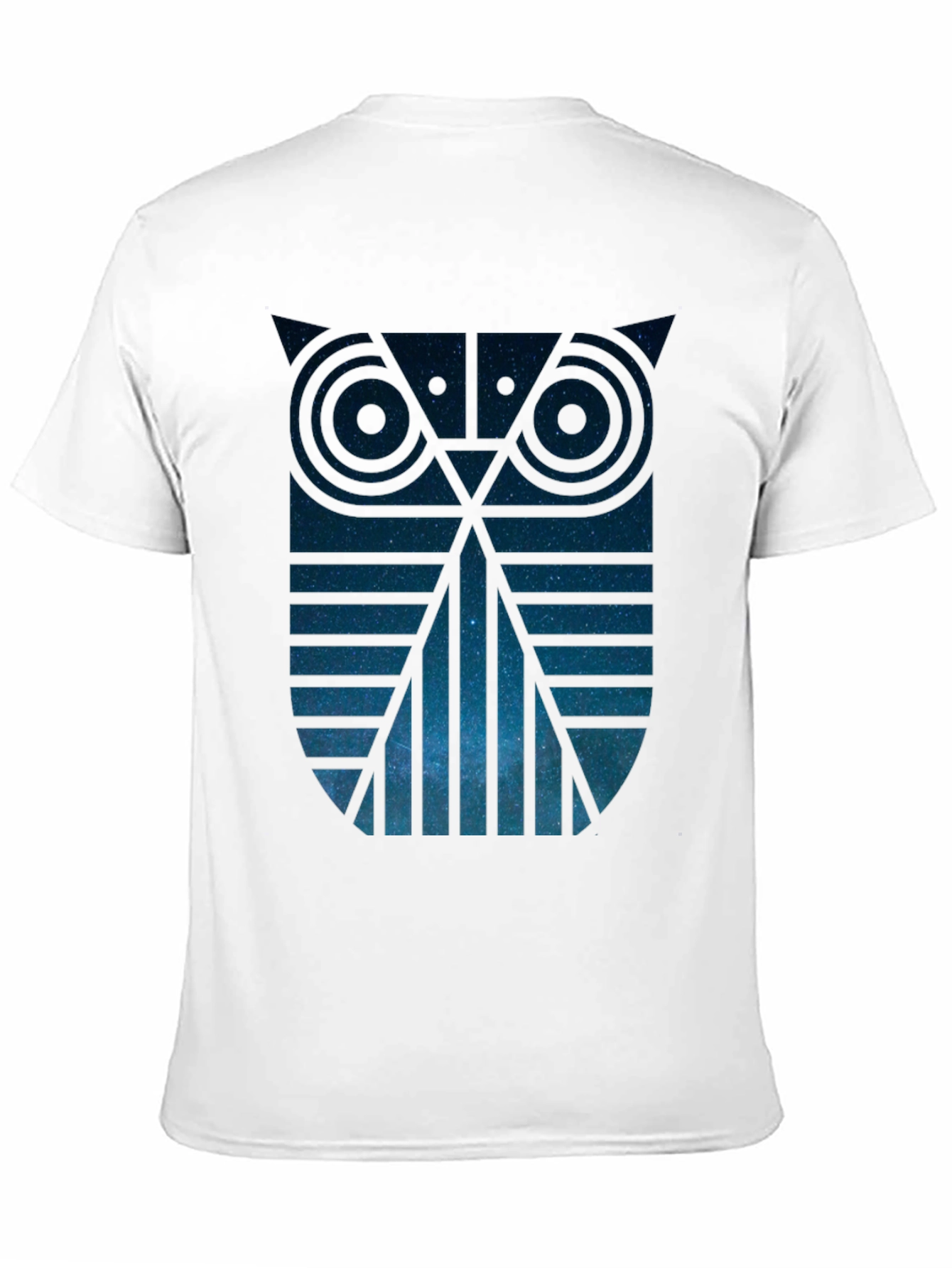 Geometric Owl Galaxy Graphic Tee - Mens Black T-Shirt
