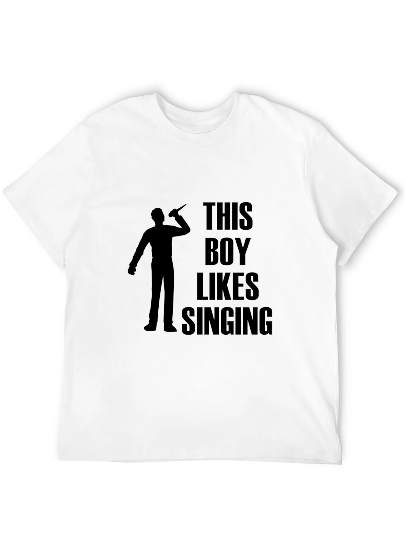 This Boy Likes Singing Black T-Shirt