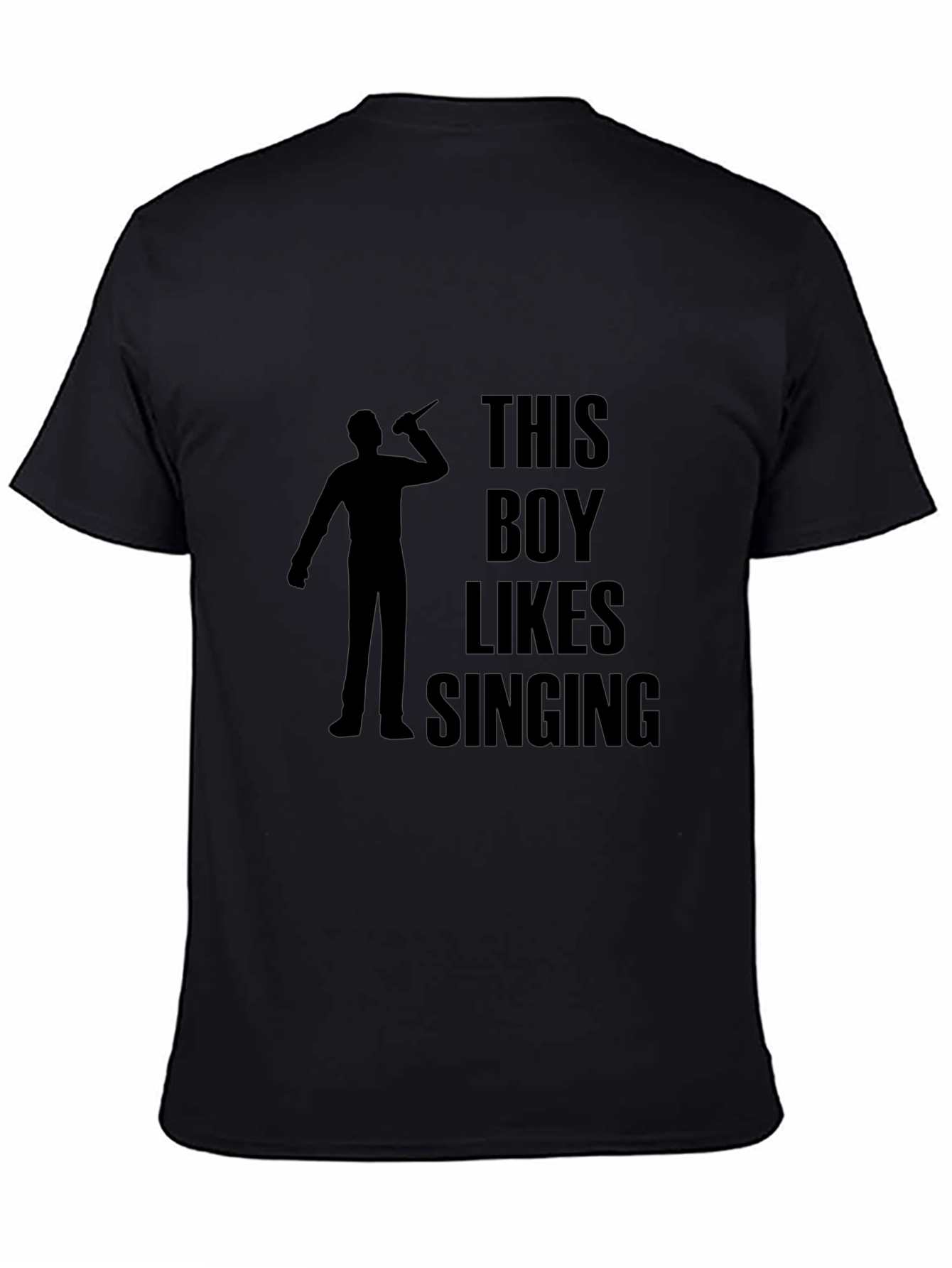 This Boy Likes Singing Black T-Shirt