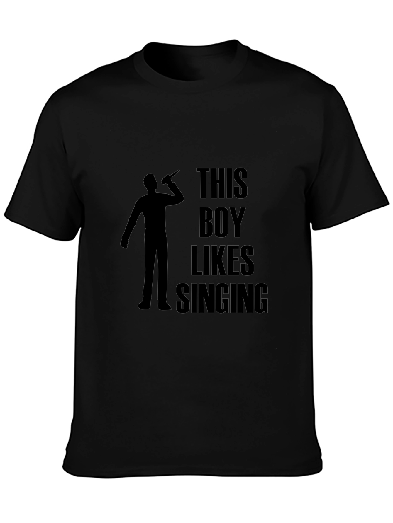 This Boy Likes Singing Black T-Shirt