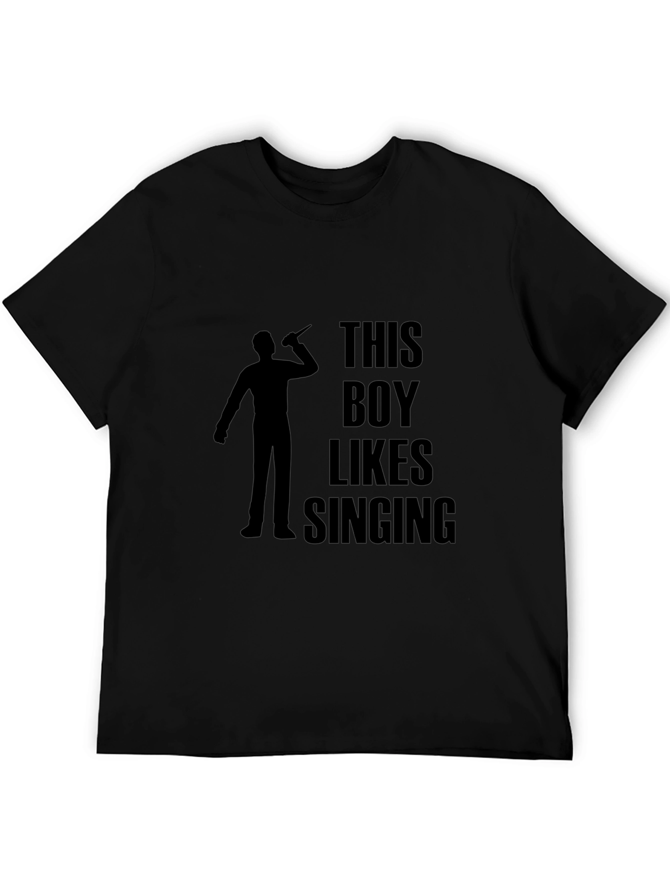 This Boy Likes Singing Black T-Shirt