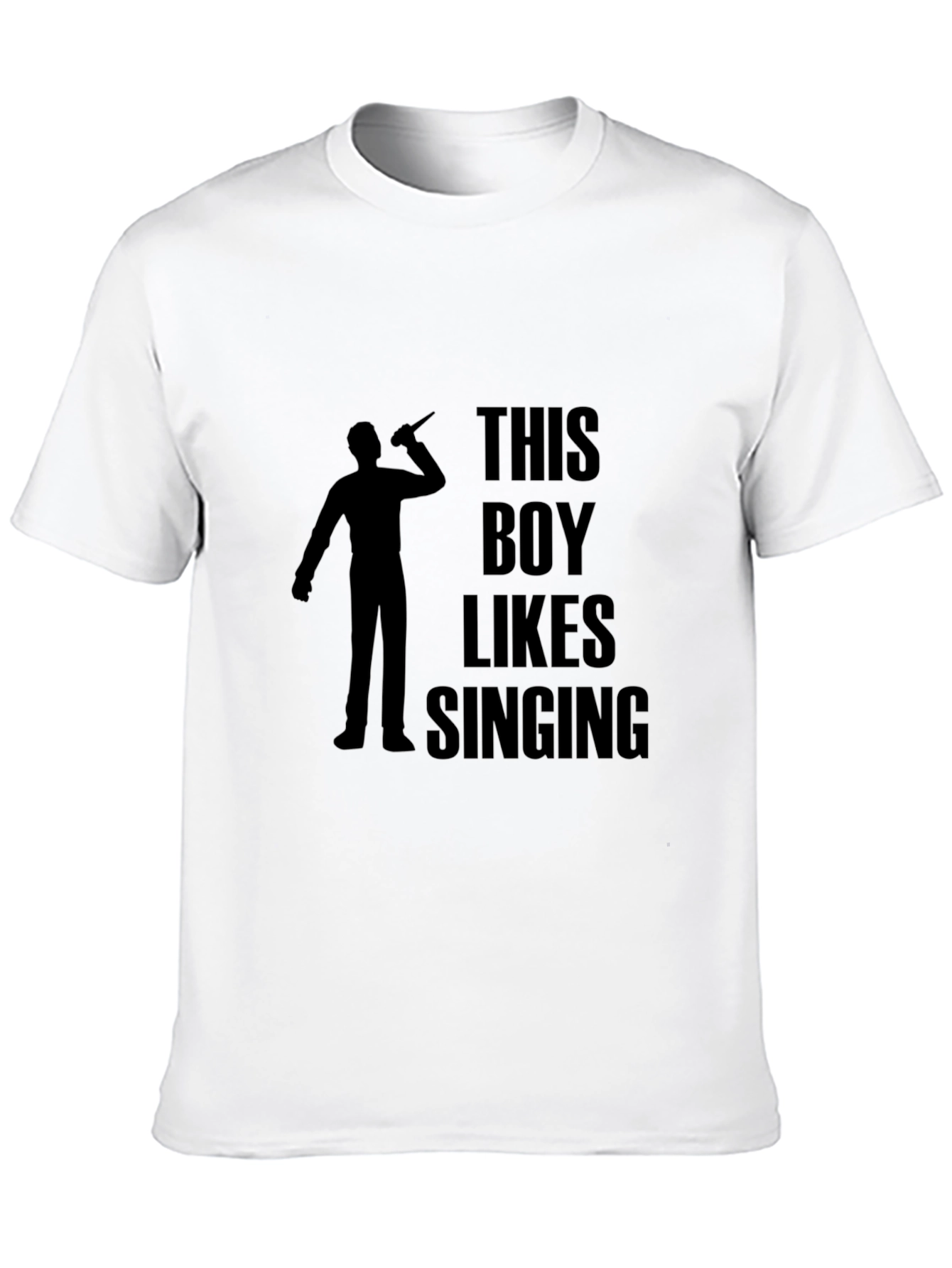This Boy Likes Singing Black T-Shirt