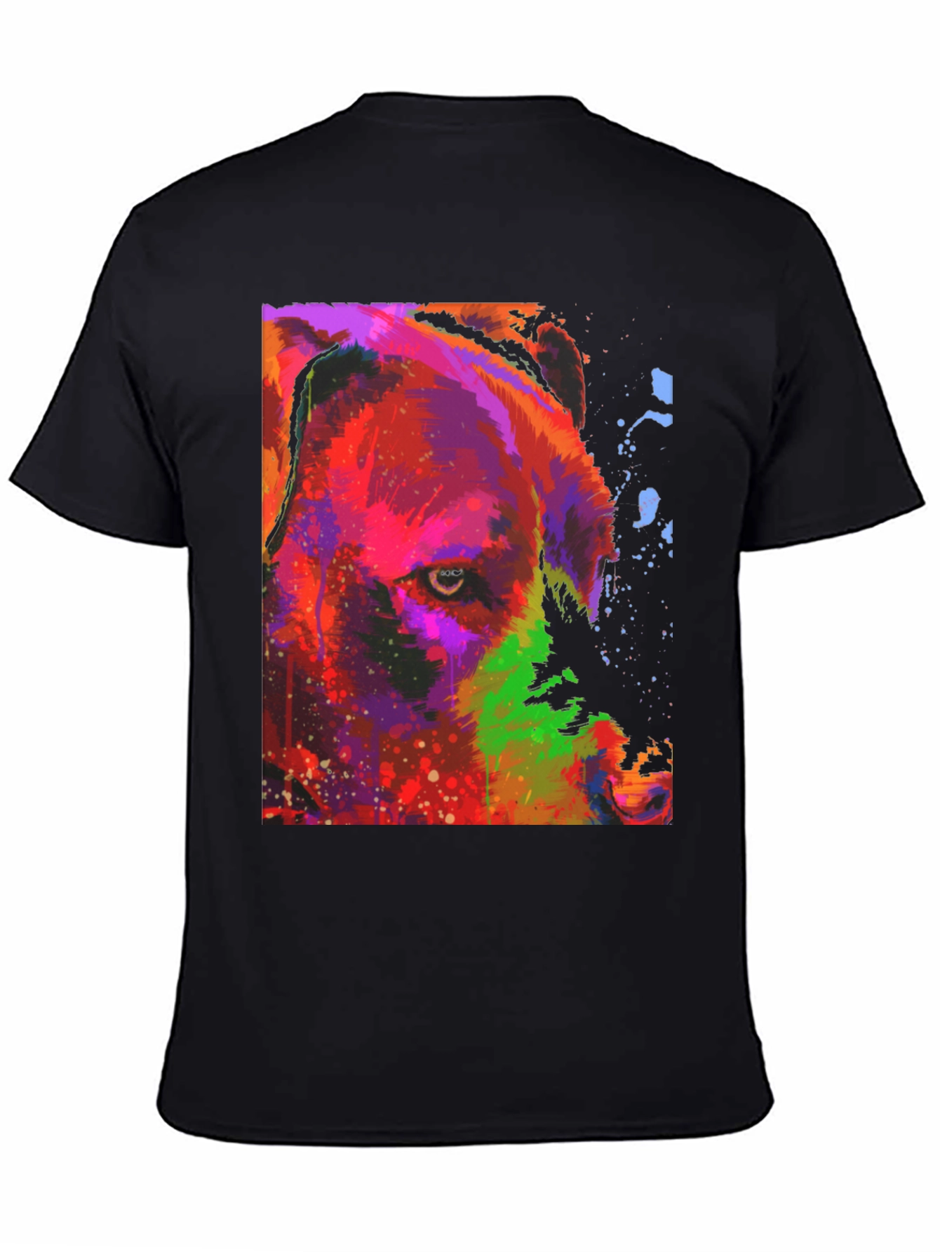Abstract Bear Graphic Black T-Shirt